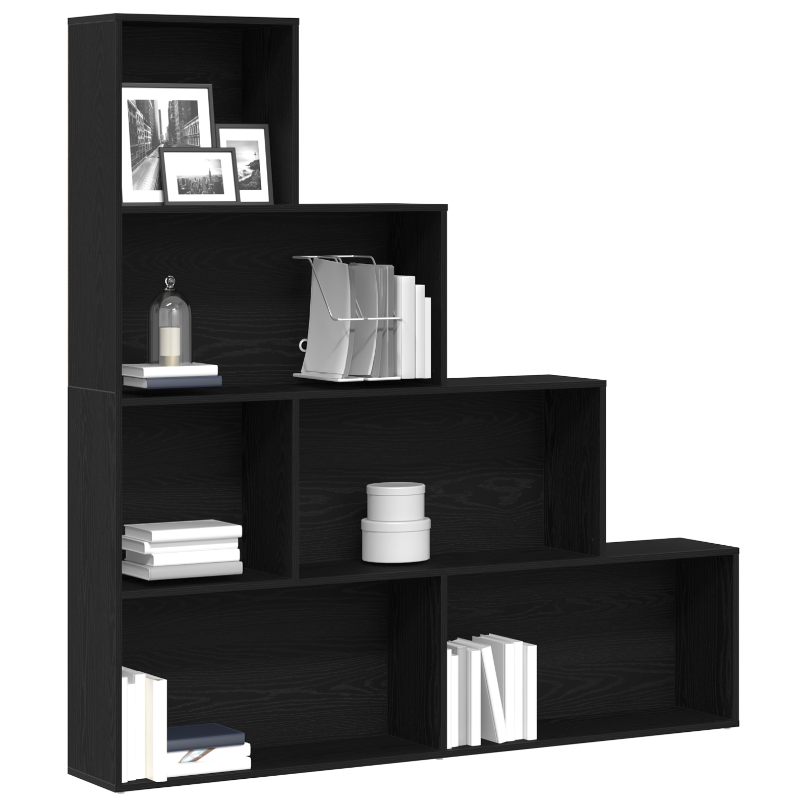 vidaXL Boekenkast/kamerverdeler 155x24x160cm bewerkt hout zwart eiken
