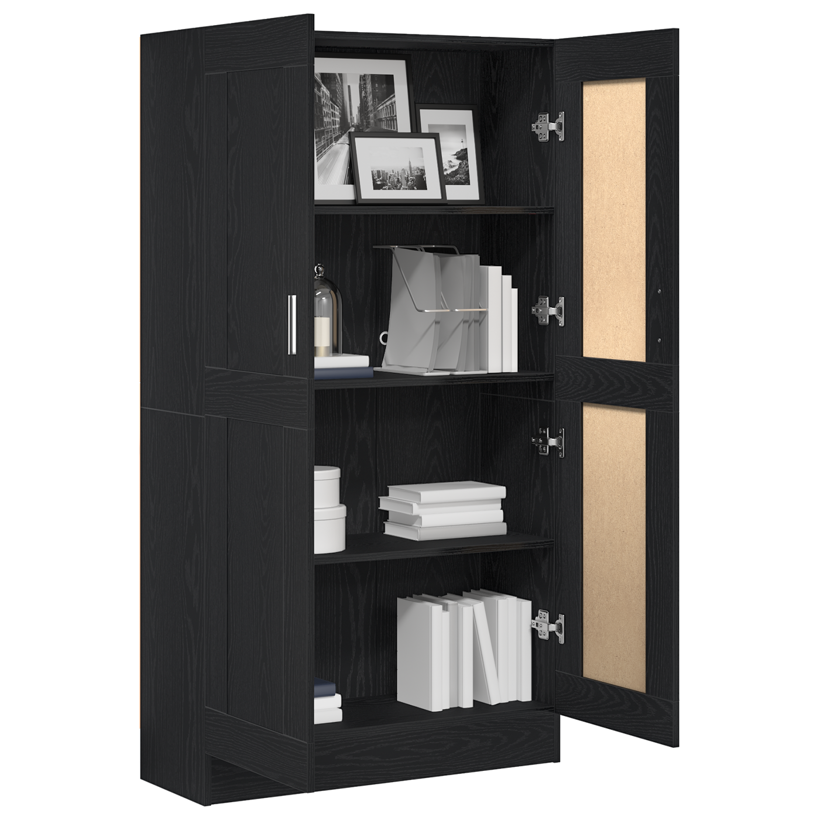 vidaXL Boekenkasten 2 stuks Zwart Eiken 165x30,5x150 cm Geschuurd Hout