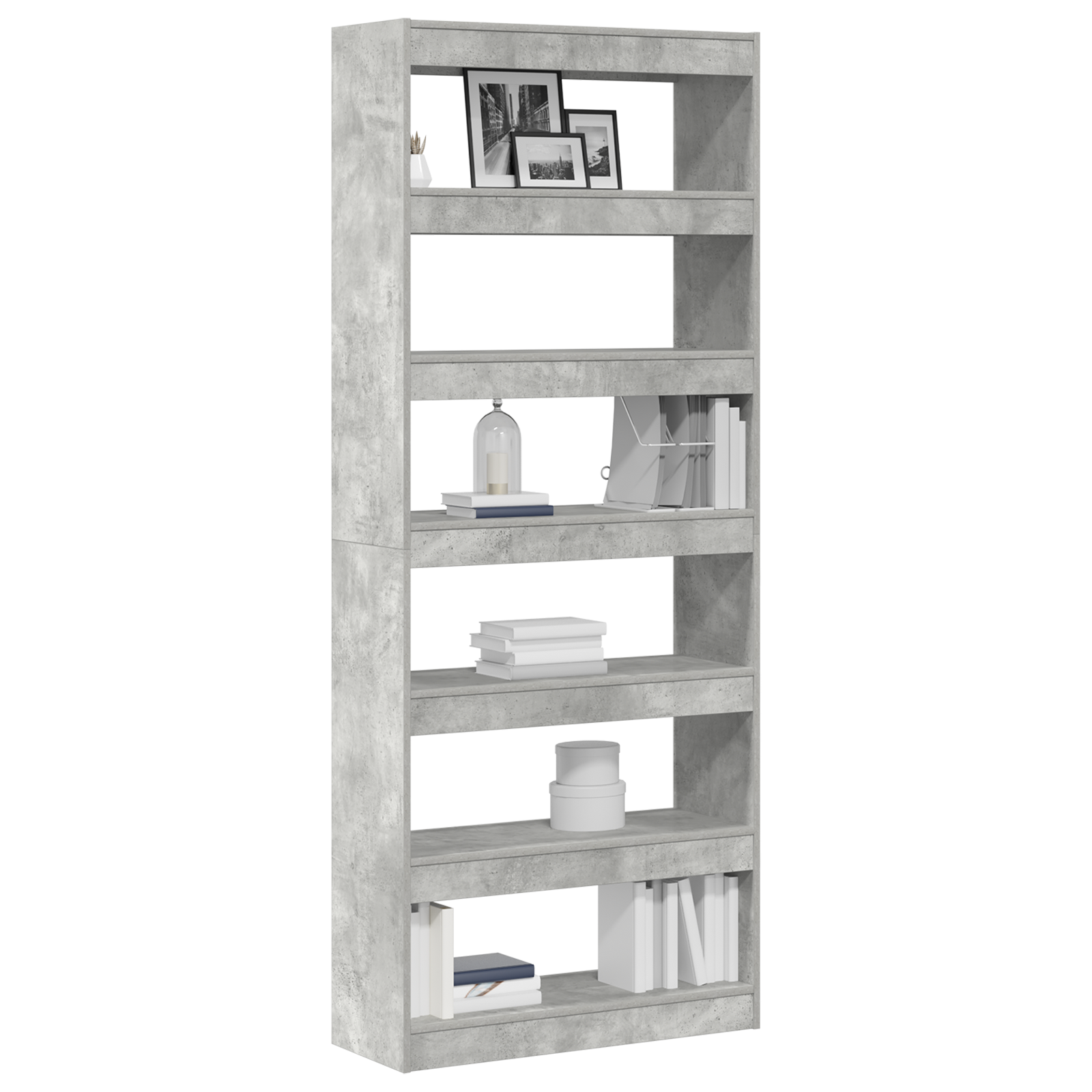vidaXL Boekenkast / Kamerscherm Beton Grijs 80x30x198 cm