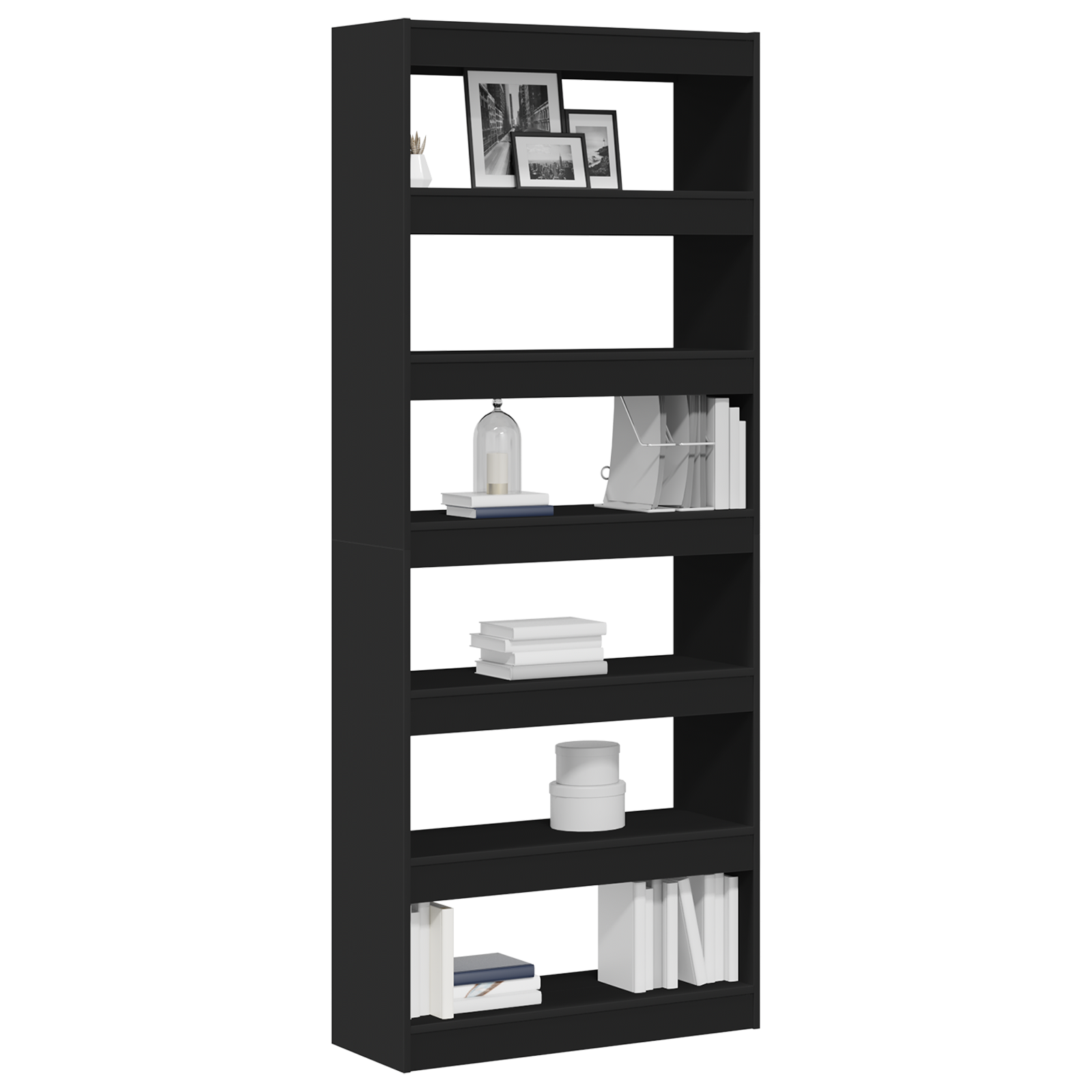 vidaXL Boekenkast/Roomdivider Zwart 80x30x198 cm