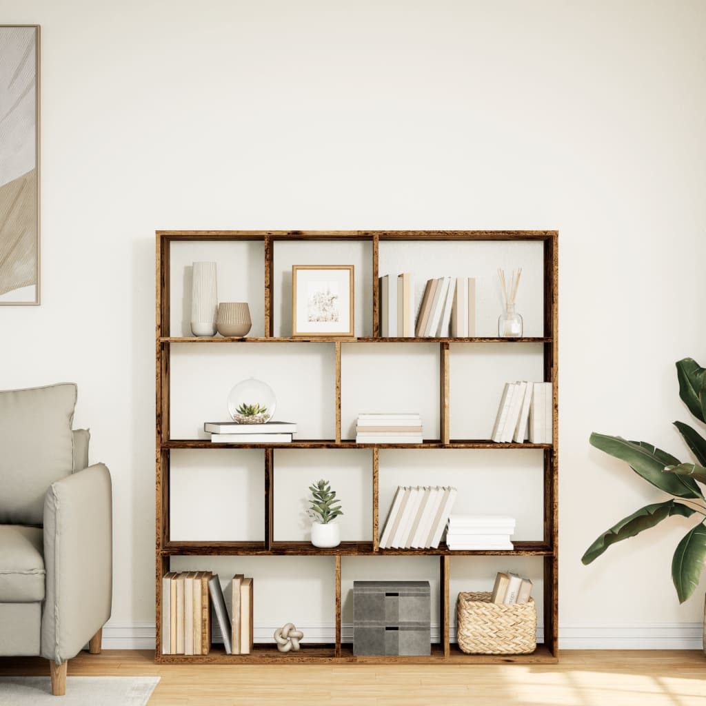 vidaXL Boekenkast 132x29x141,5 cm bewerkt hout oud houtkleurig
