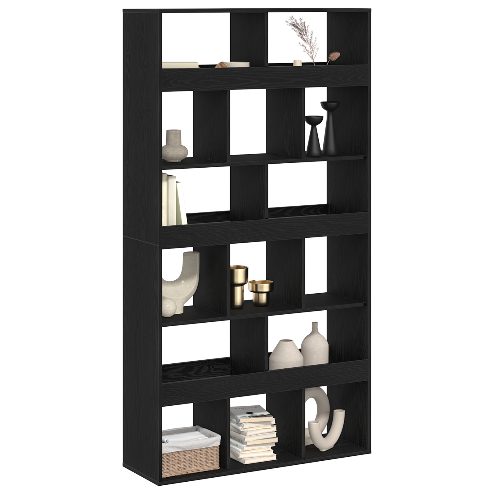 vidaXL Kamerscherm 2 st 100x33x187,5 cm bewerkt hout zwart eikenkleur