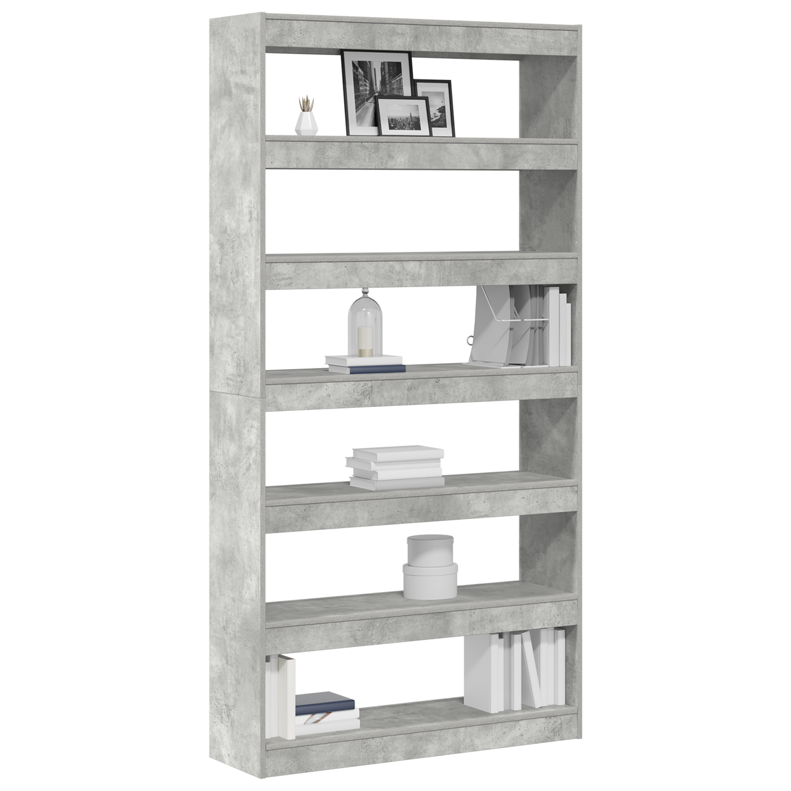 vidaXL Boekenkast/Roomdivider Betongrijs 100x30x198 cm