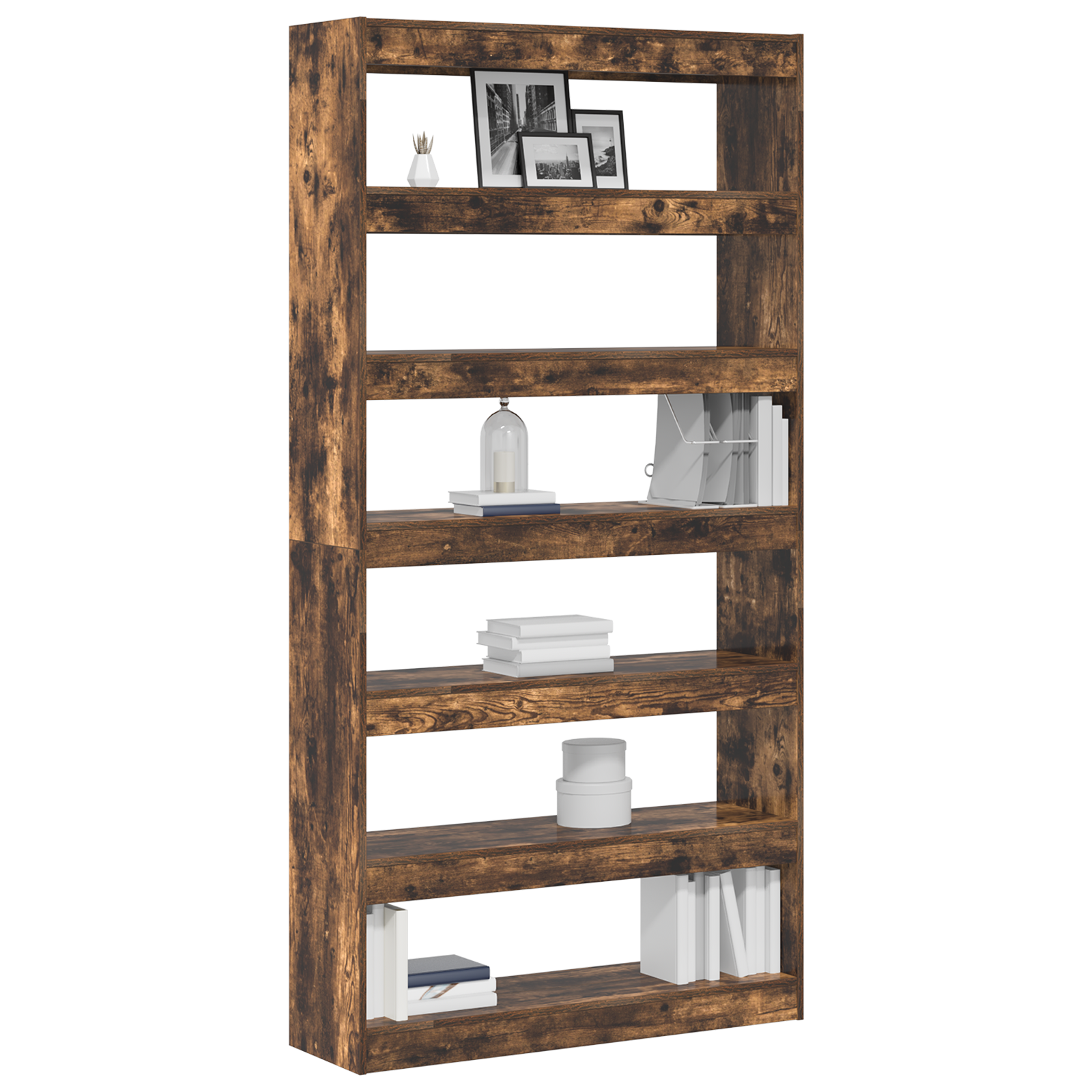 vidaXL Boekenkast/Kamerverdeler Gerookt Eiken 100x30x198 cm