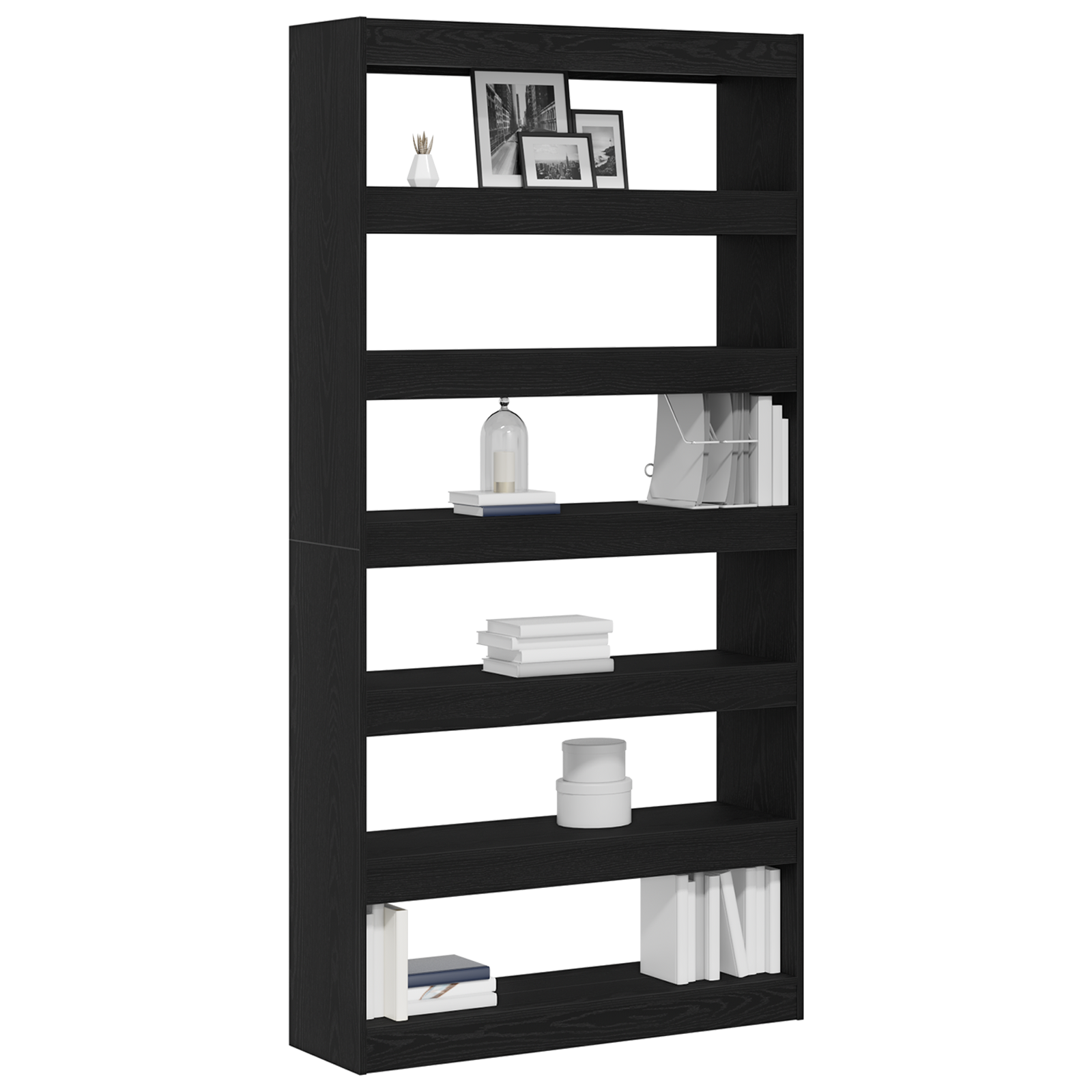 vidaXL Boekenkast/Room Divider Zwart Eiken 100x30x198 cm