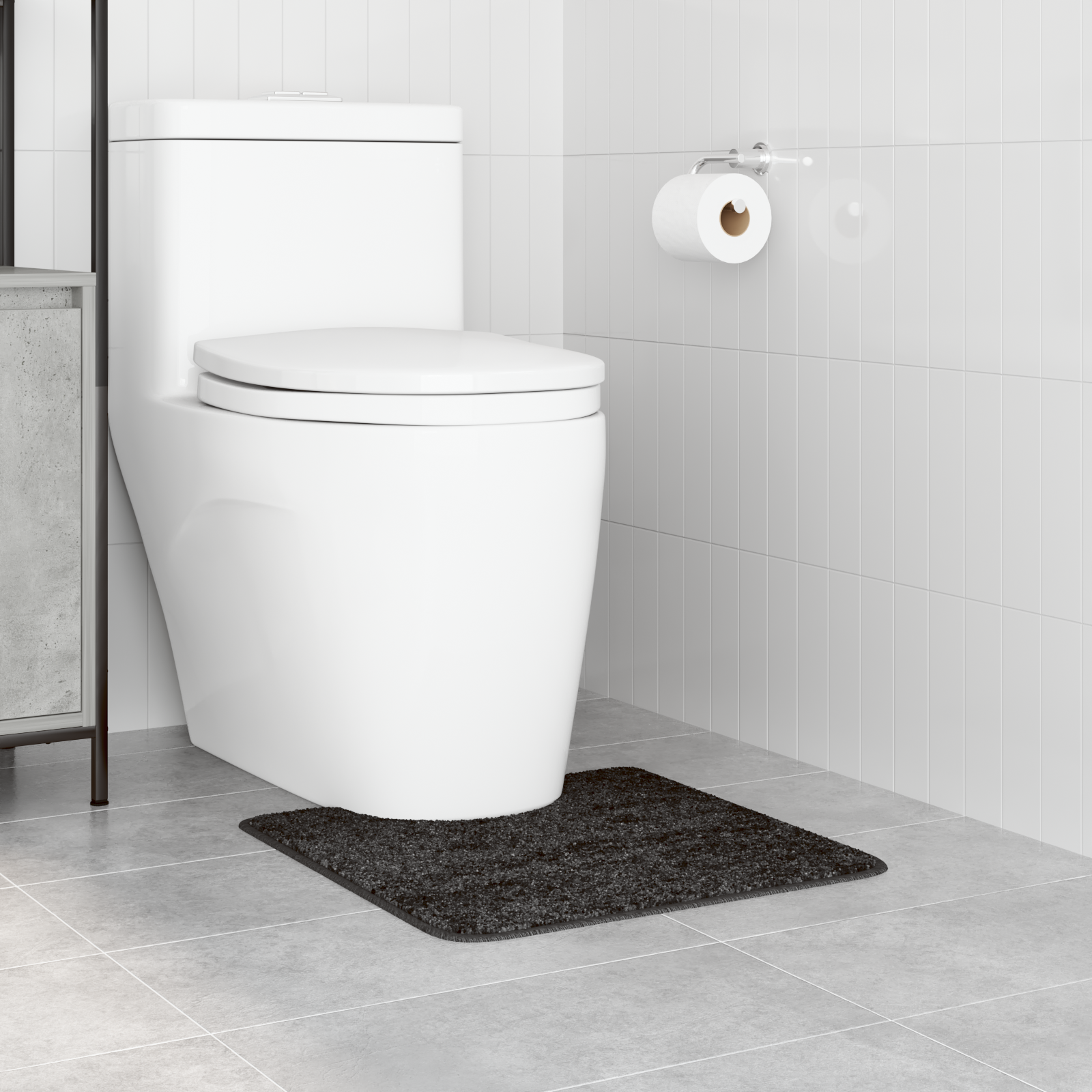 vidaXL Badmat U-vormig anti-slip 50x50 cm polypropeen donkergrijs