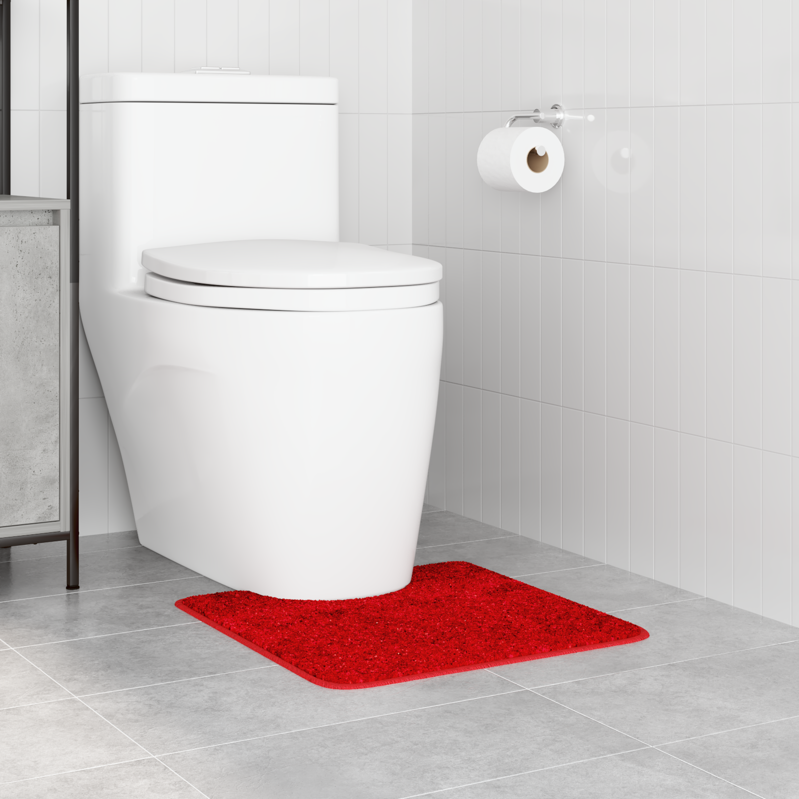 vidaXL Badmat U-vormig anti-slip 50x50 cm polypropeen rood
