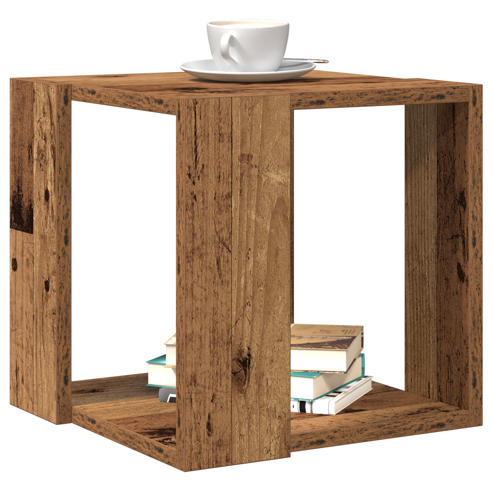 vidaXL Salontafel Oud Hout Massief Gerecycled Hout 32 x 32 x 30 cm