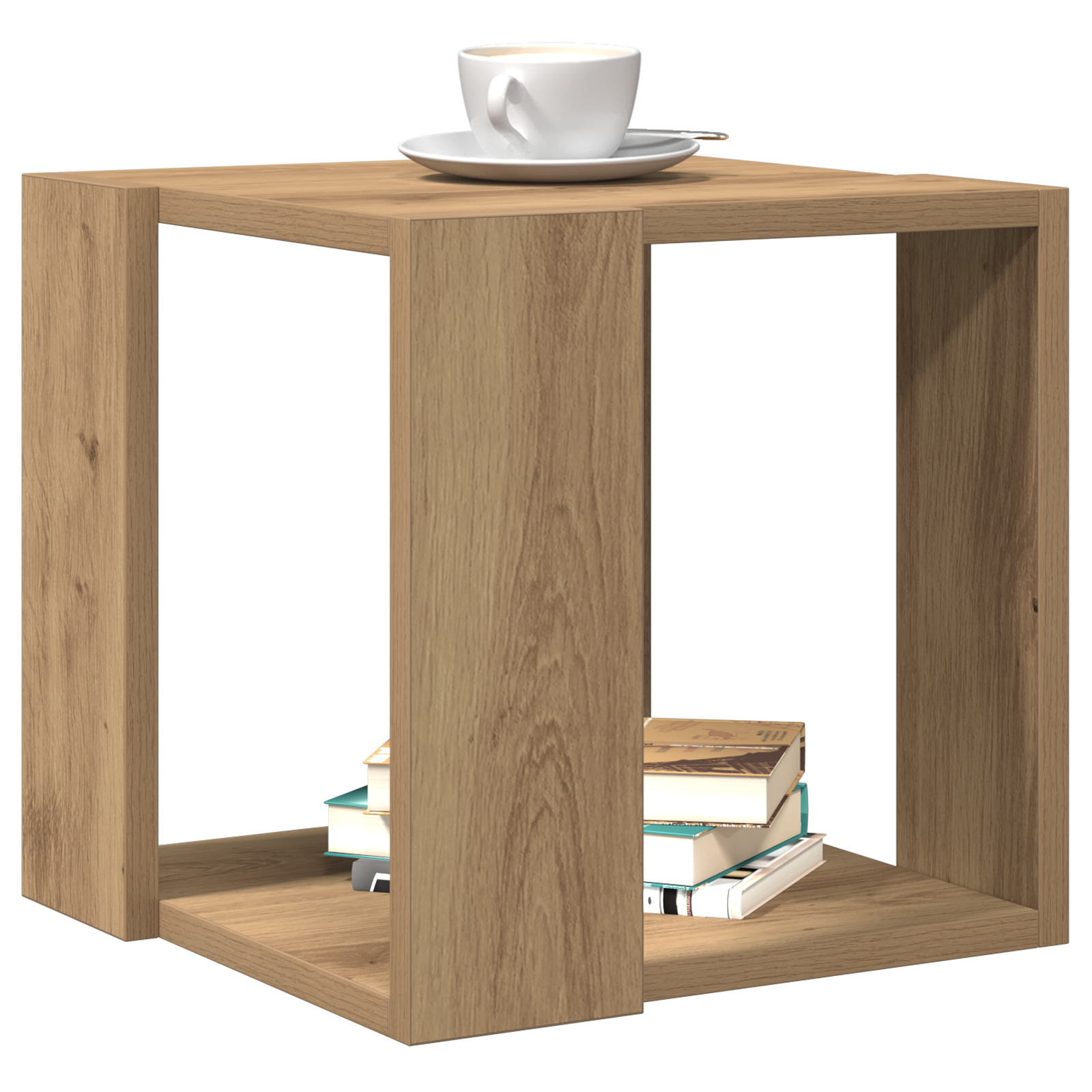 vidaXL Salontafel Ambachtelijk eiken Massief eikenhout 32 x 32 x 30 cm
