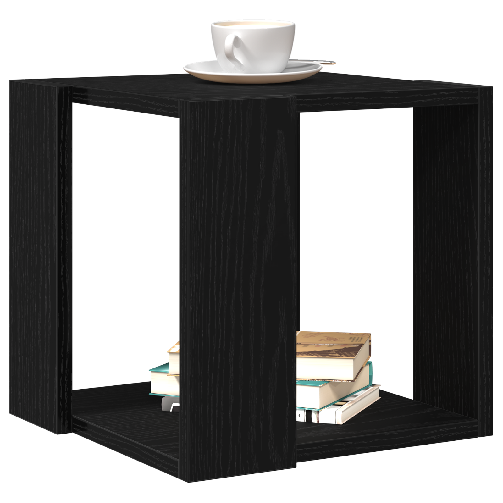 vidaXL Salontafel Zwart eiken MDF 32 x 32 x 30 cm Eenvoudig Vierkant