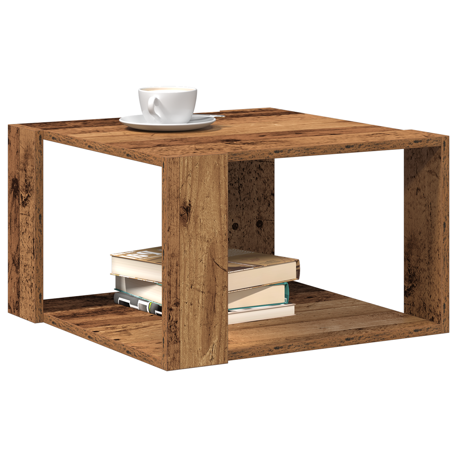vidaXL Salontafel Oud Hout 51.5x51.5x30 cm Hout
