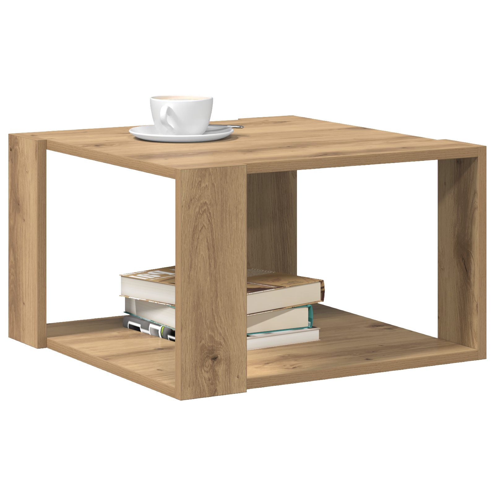 vidaXL Salontafel Massief Eiken 51,5x51,5x30 cm