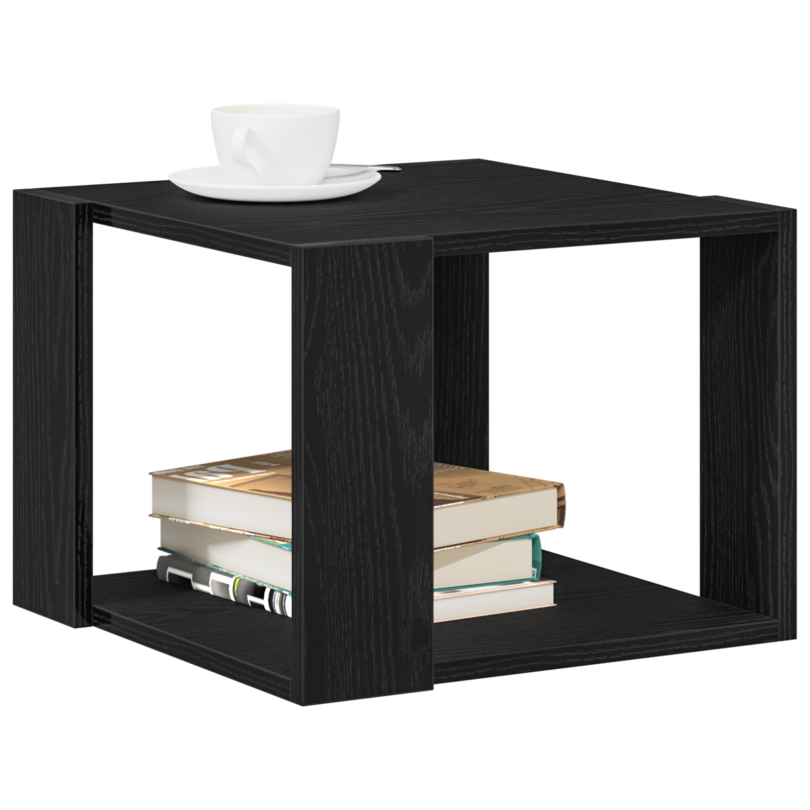 vidaXL Salontafel 40x40x30 cm bewerkt hout zwart eikenkleurig