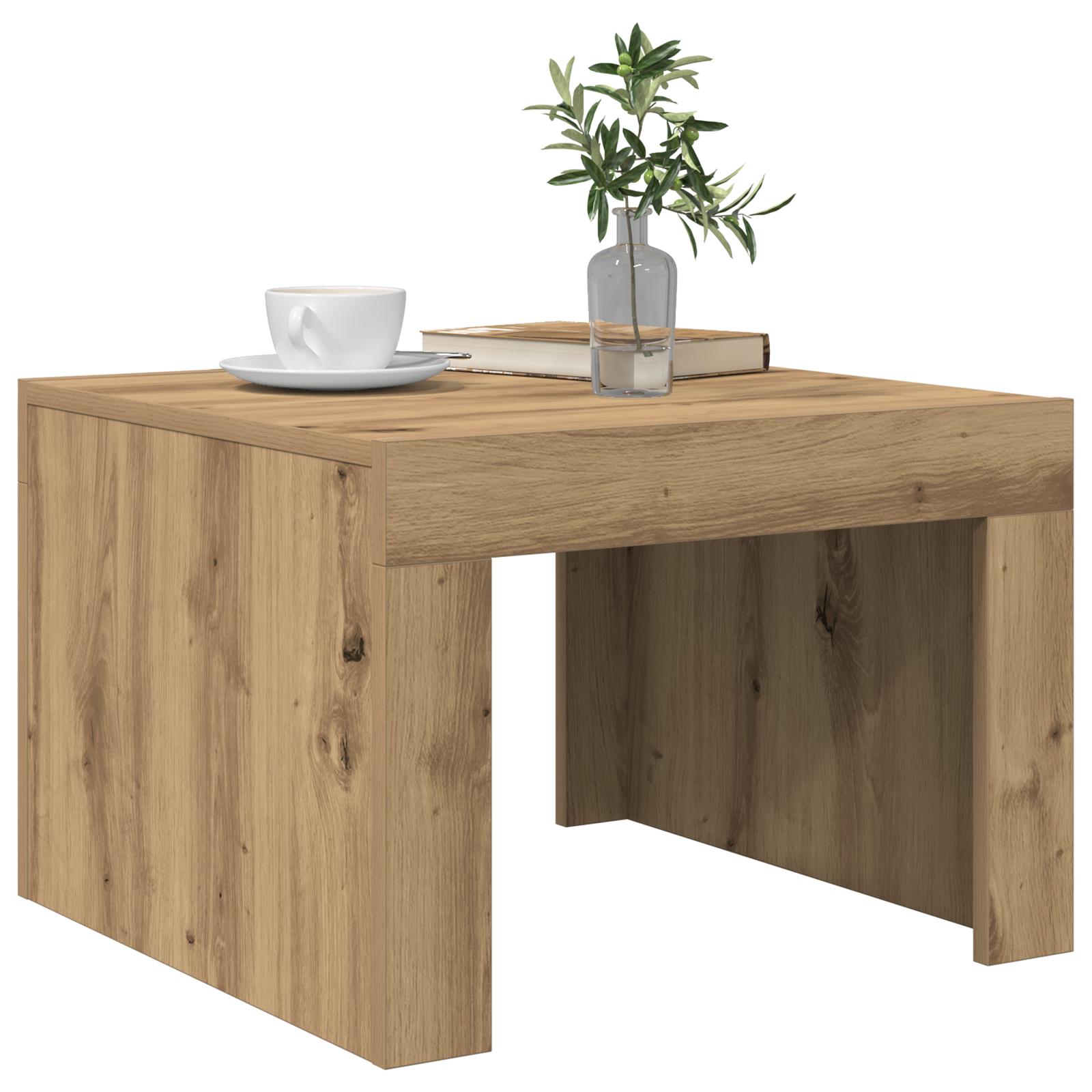 vidaXL Salontafel artisanaal eikenkleurig 50 x 50 x 35 cm Bewerkt hout
