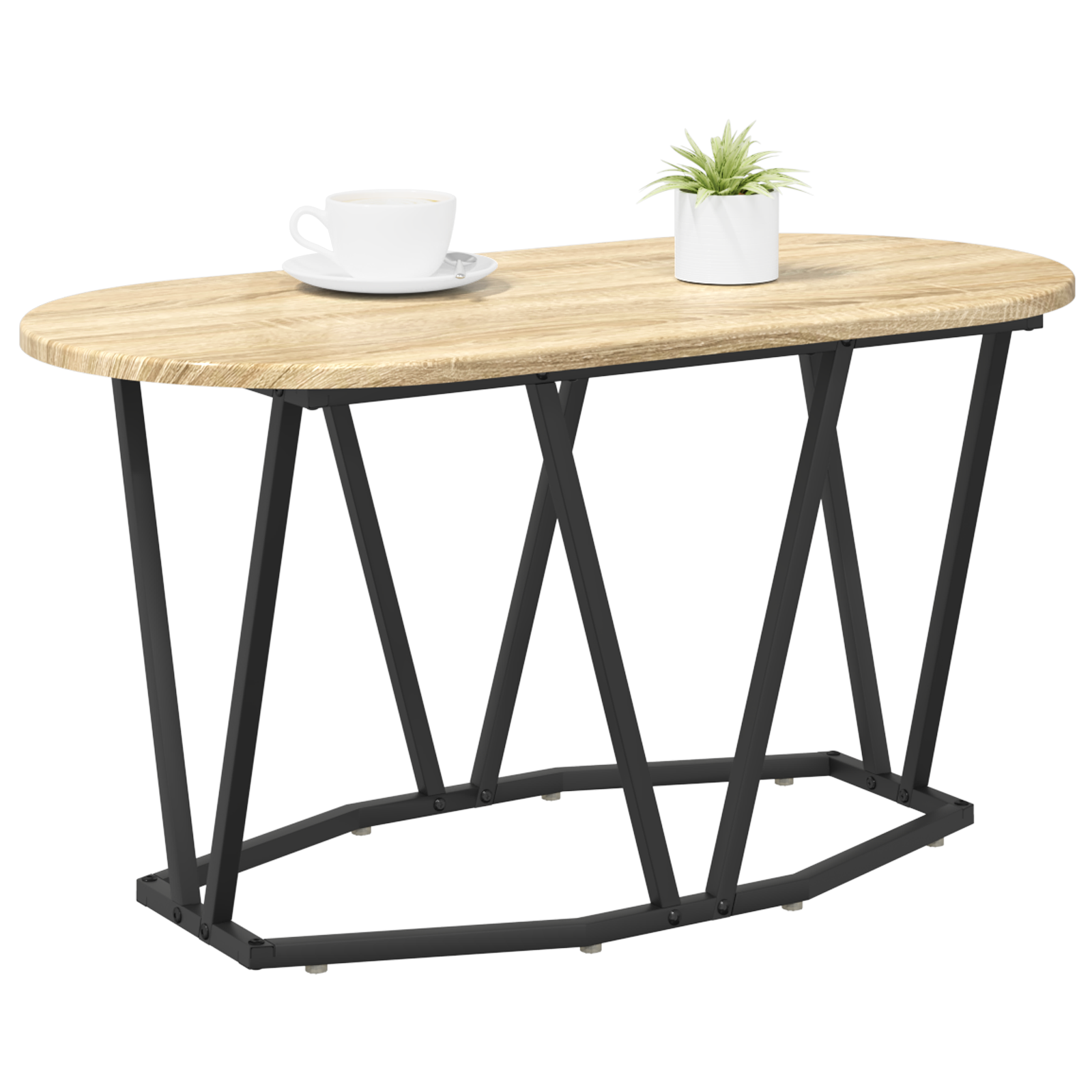 vidaXL Salontafel van Sonoma Eiken - 80x40x40,5 cm - Gemaakt van Engineered Wood en Metaal