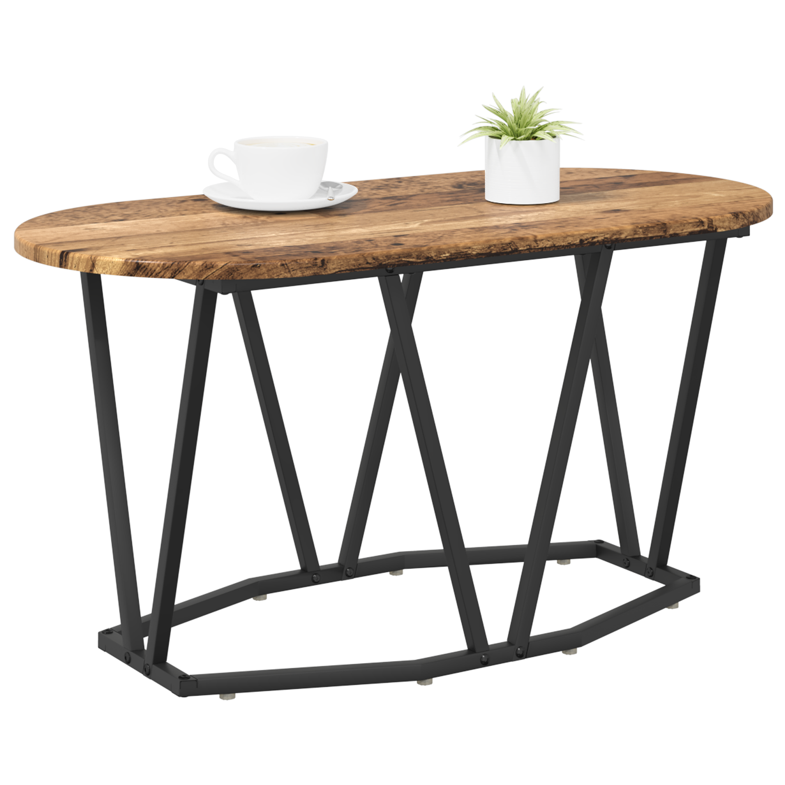 vidaXL Koffietafel Oud Hout 80x40x40.5 cm Geengineerd Hout en Metaal