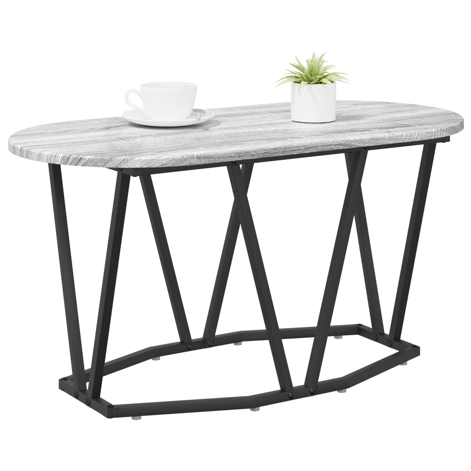 vidaXL Grijze Sonoma Salontafel - 80x40x40.5 cm, Gemaakt van Gedetailleerd Hout en Metaal