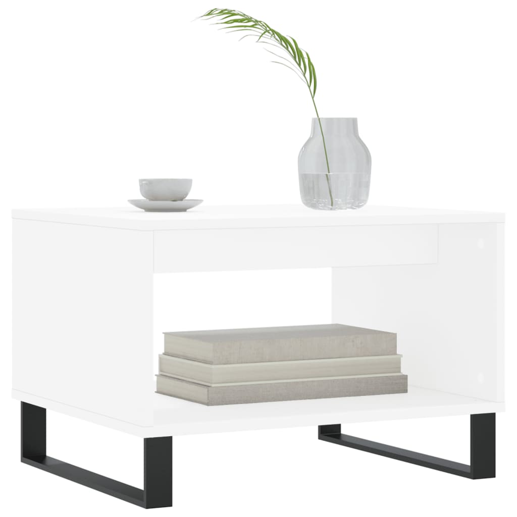 vidaXL Salontafel 60x50x40 cm bewerkt hout wit