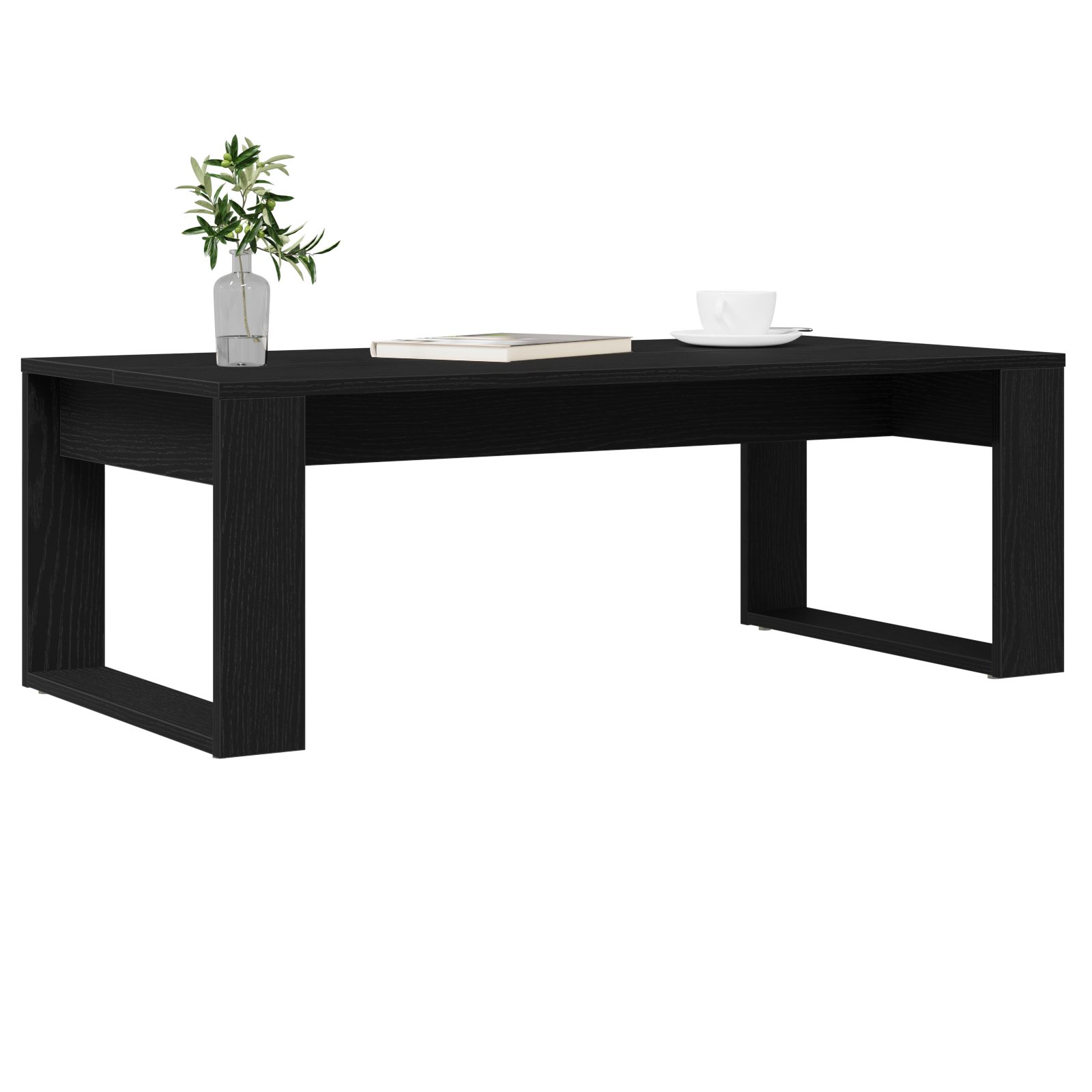 vidaXL Salontafel 102x50x35 cm bewerkt hout zwart eikenkleurig