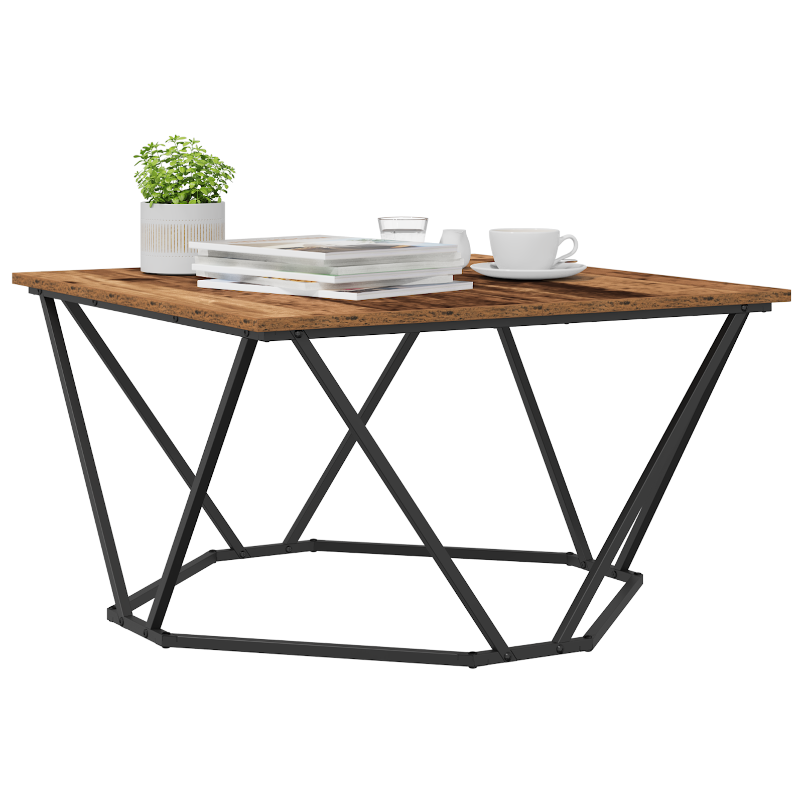 vidaXL Koffietafel Oude Hout 80x80x45 cm Houtcomposiet