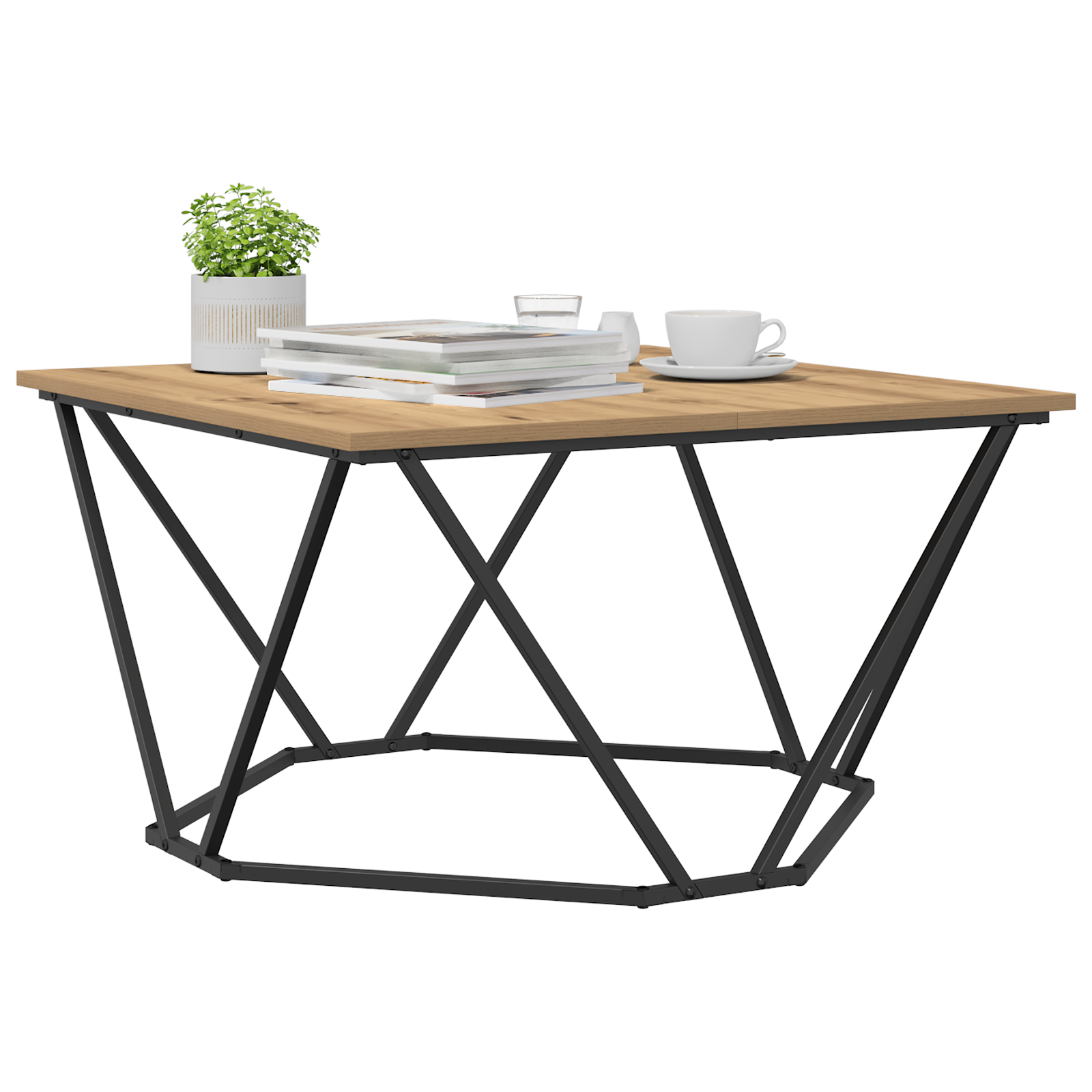 vidaXL Koffietafel Artisan Eiken 80x80x45 cm Gemaakt van Hout