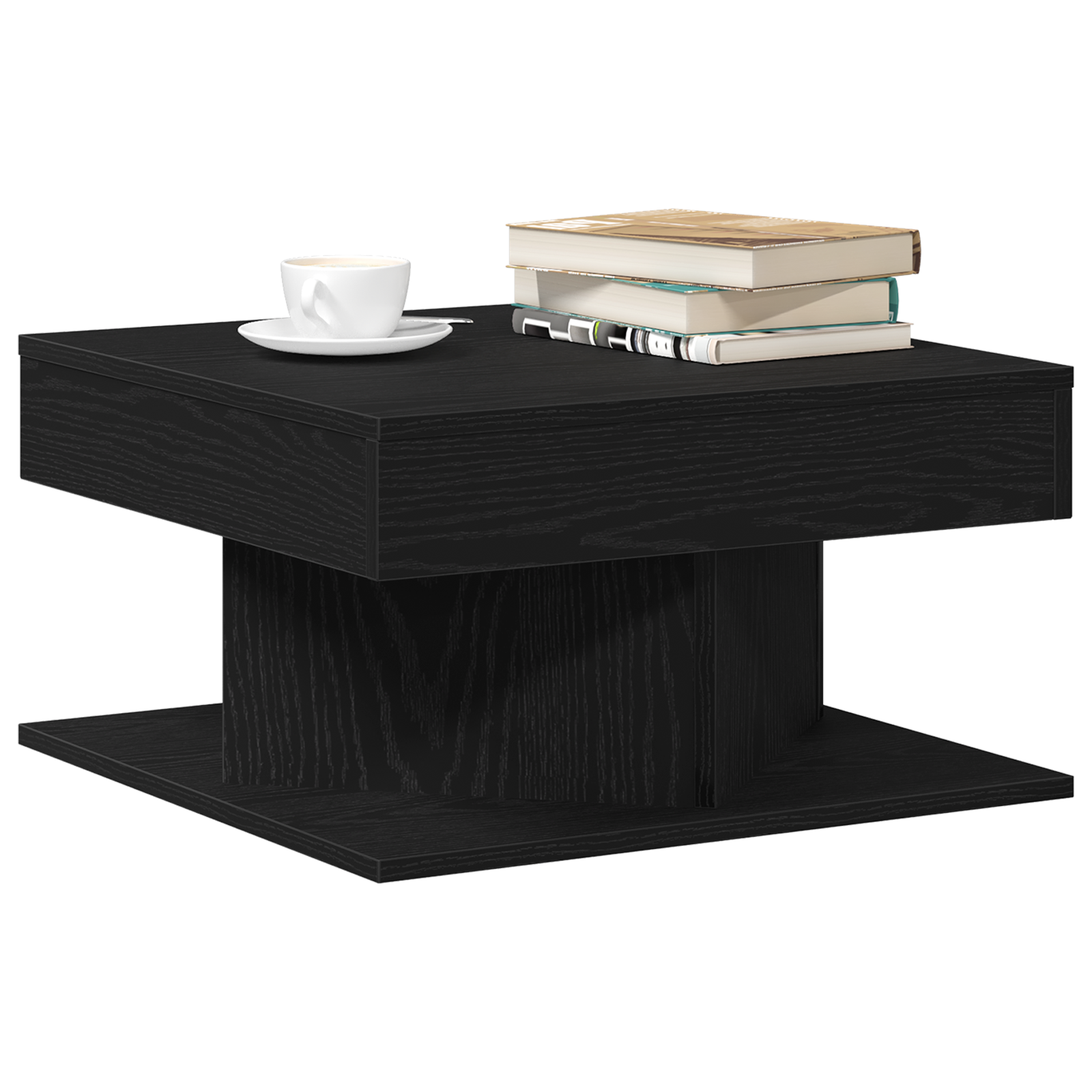 vidaXL Salontafel Zwart Eiken 57x57x30 cm Gemaakt van Hout