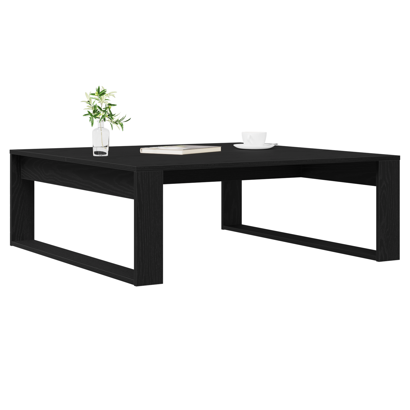 vidaXL Salontafel Zwart Eiken 100x100x35 cm Gelaagd Hout