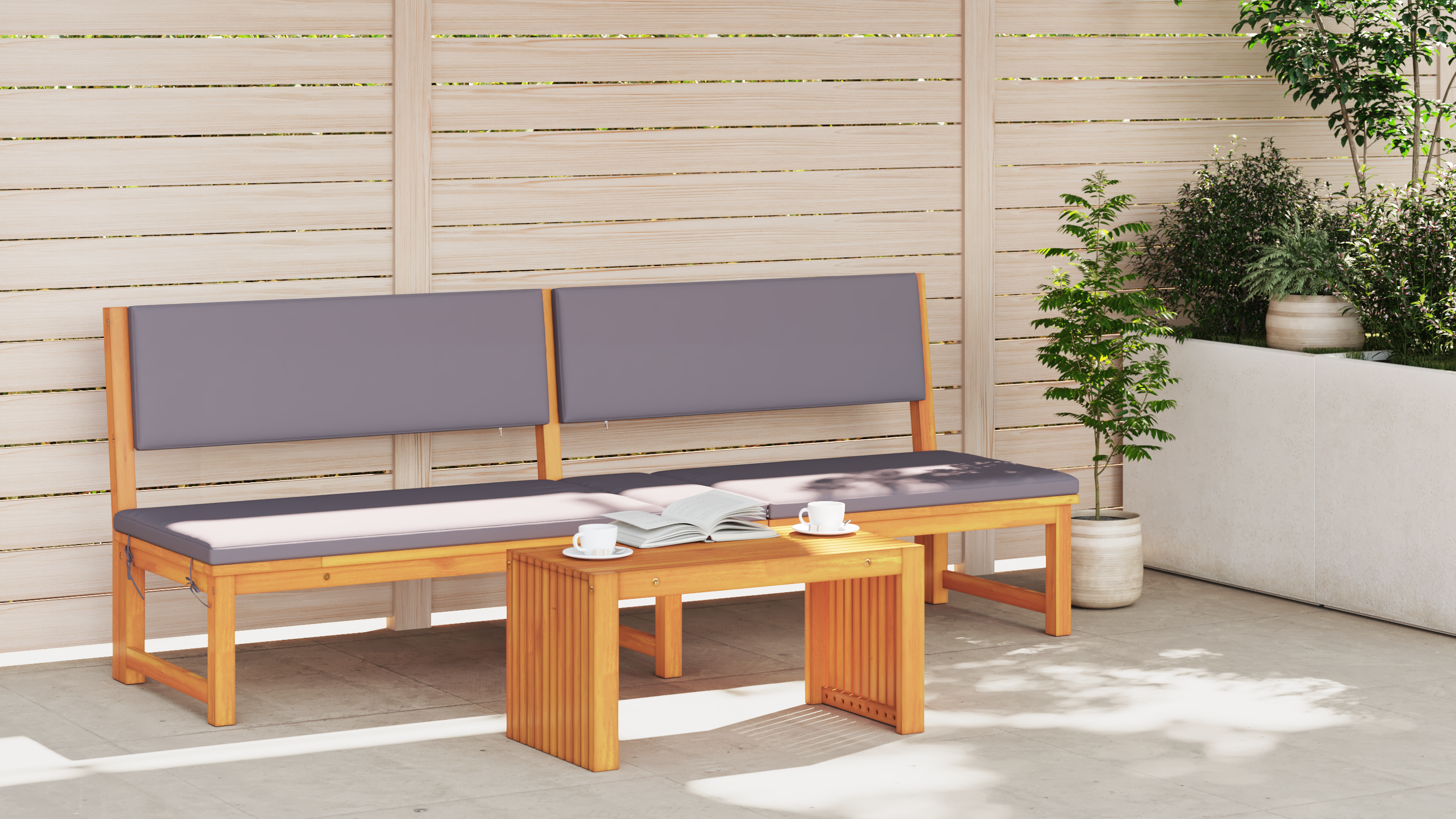 vidaXL Tuin Koffietafel 70x35x35 cm Massief Acaciahout