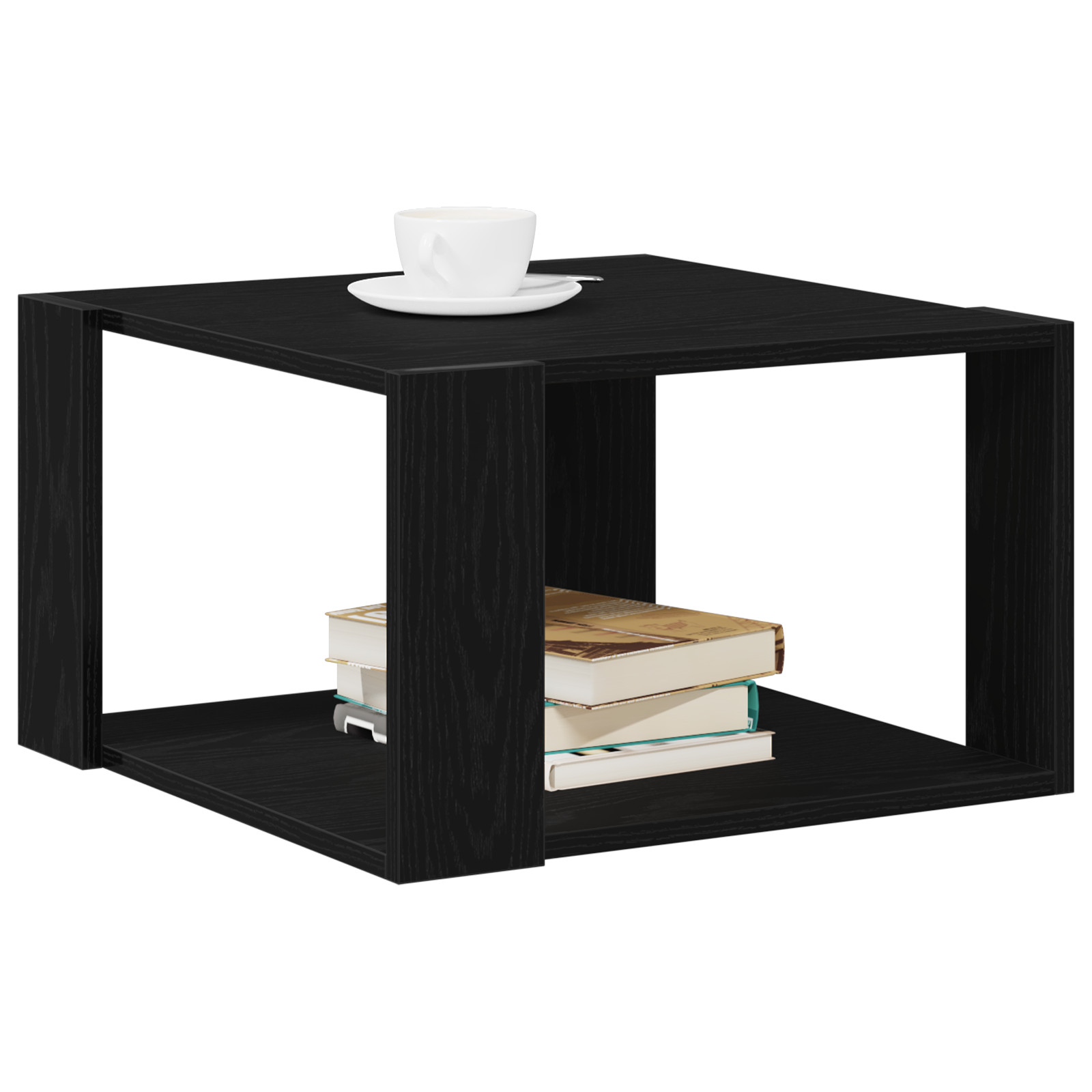 vidaXL Salontafel 85x55x31 cm bewerkt hout zwart eikenkleurig