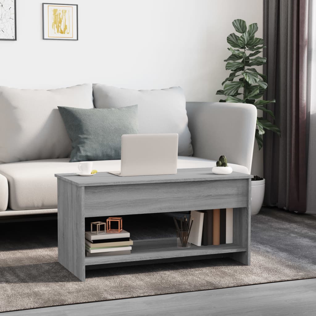 vidaXL Salontafel 102x50x52,5 cm bewerkt hout grijs sonoma eikenkleur