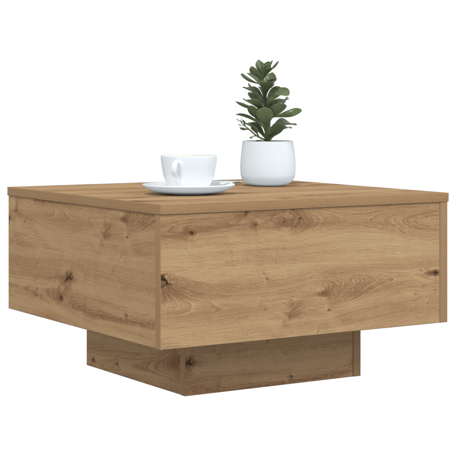 vidaXL Salontafel met LED-verlichting 55x55x31 cm artisanaal eiken