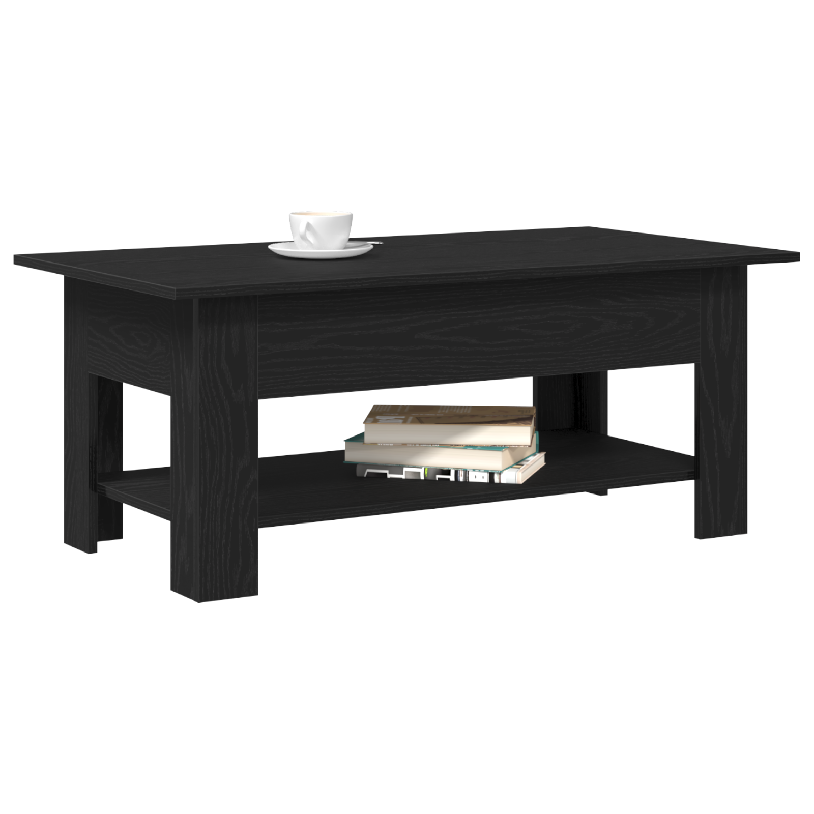 vidaXL Salontafel Zwart Eiken 102x55x42 cm Gelaagd Hout