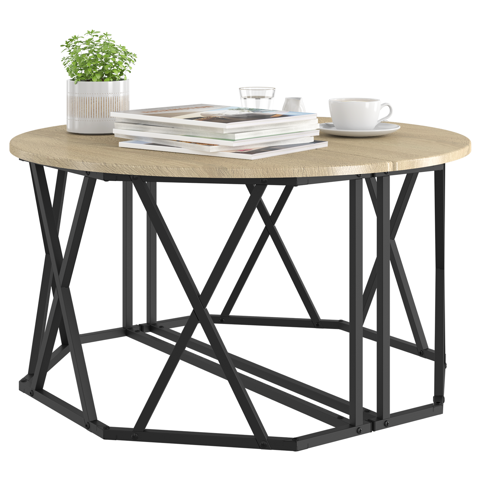 vidaXL Koffietafel Sonoma Eiken 80x80x42 cm Gelaagd Hout