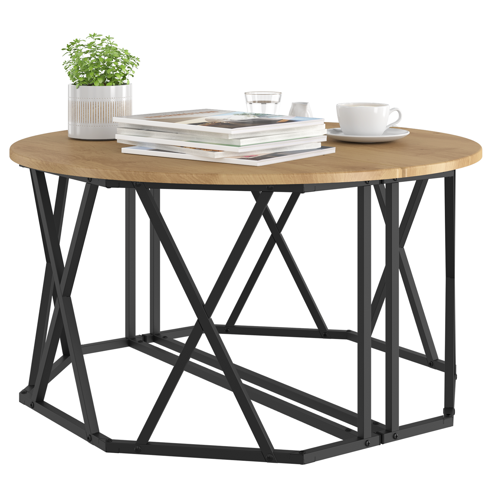 vidaXL Koffietafel Artisan Eiken 80x80x42 cm van Engineered Hout