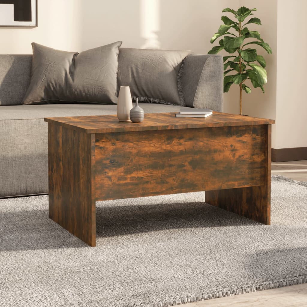 vidaXL Salontafel 80x50x42,5 cm bewerkt hout gerookt eikenkleurig