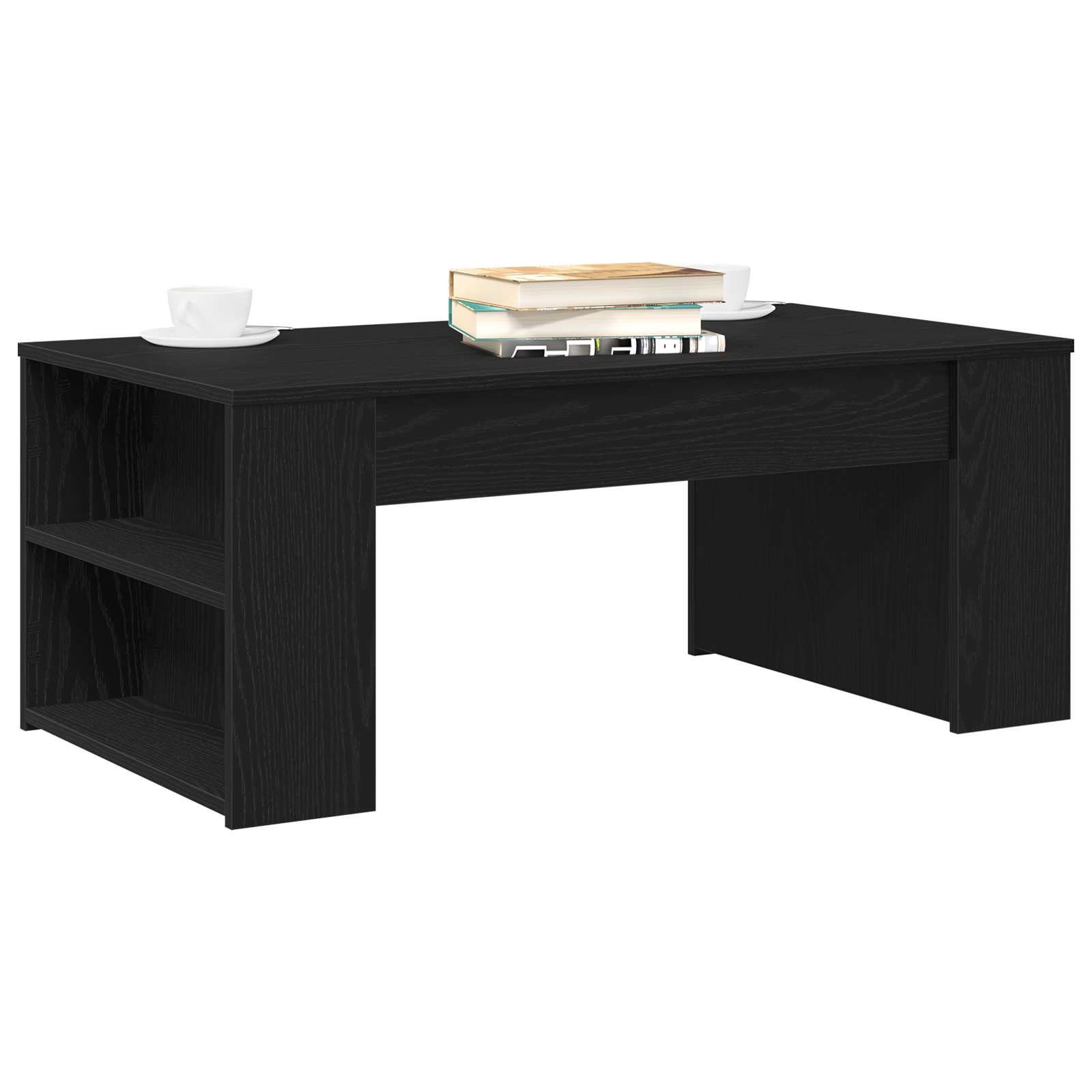 vidaXL Salontafel 102x55x42 cm bewerkt hout zwart eikenkleurig