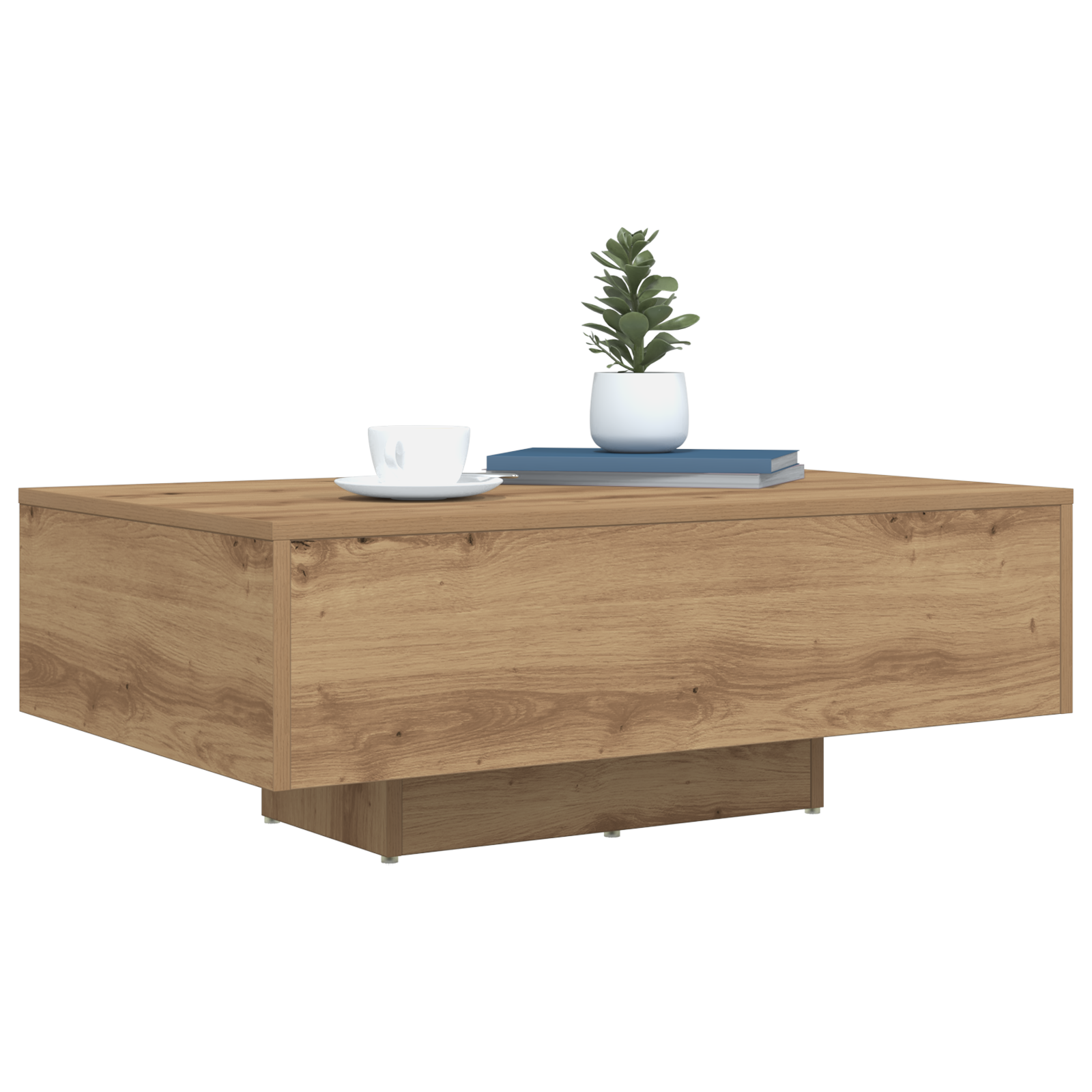 vidaXL Salontafel met LED-verlichting 85x55x31 cm artisanaal eiken