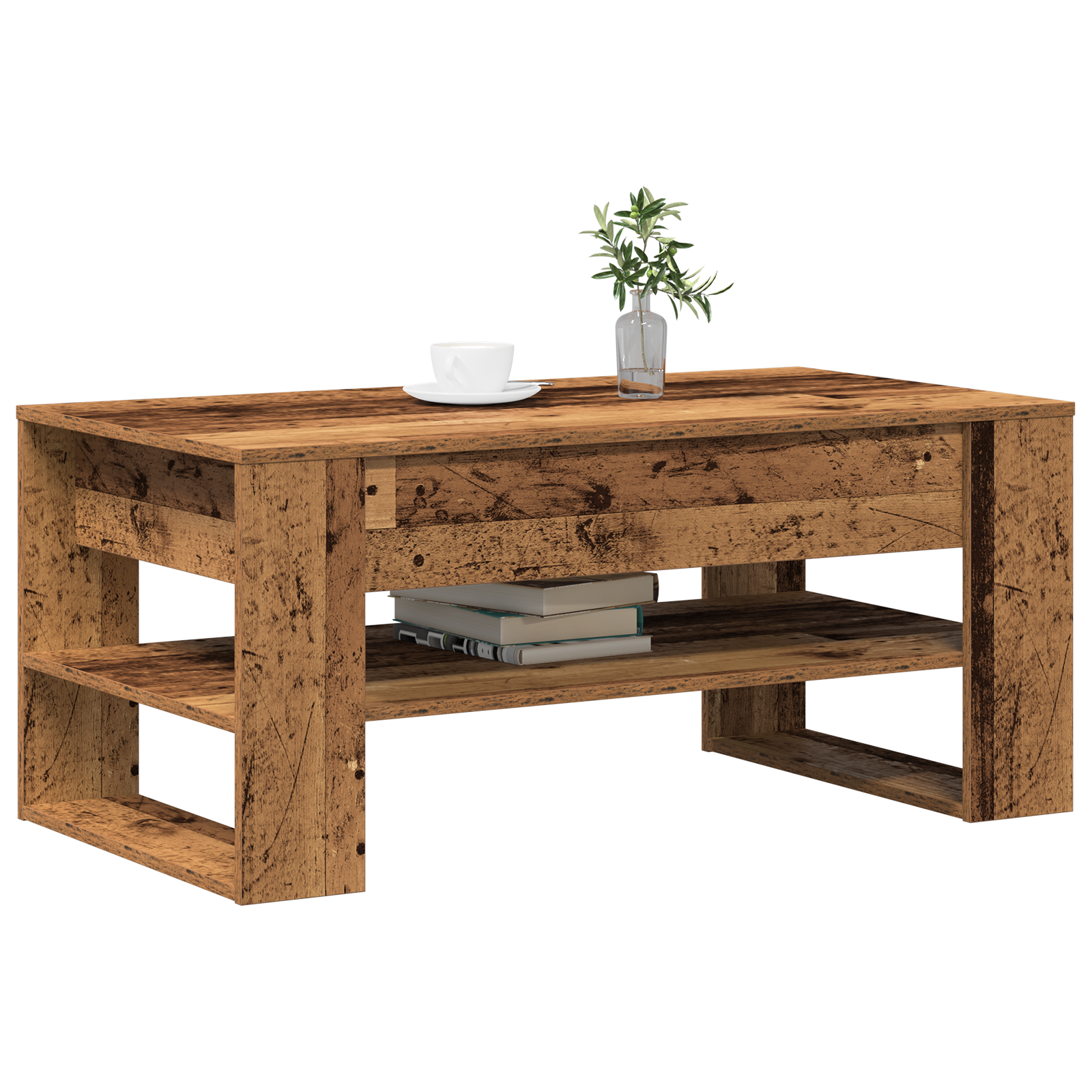 vidaXL Salontafel Oude Hout 102x55x45 cm Gelaagd Hout