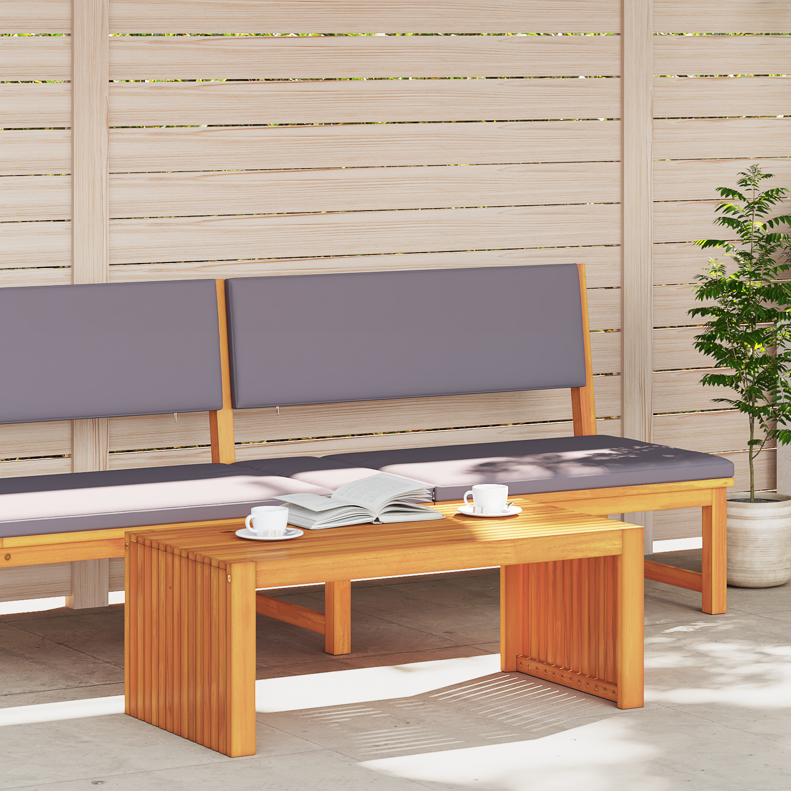 vidaXL Tuin Koffietafel 90x45x35 cm van Massief Acaciahout