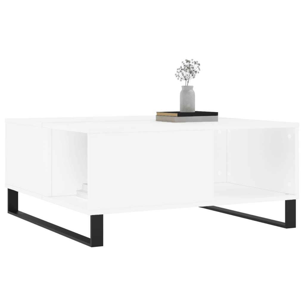 vidaXL Salontafel 80x80x36,5 cm bewerkt hout wit