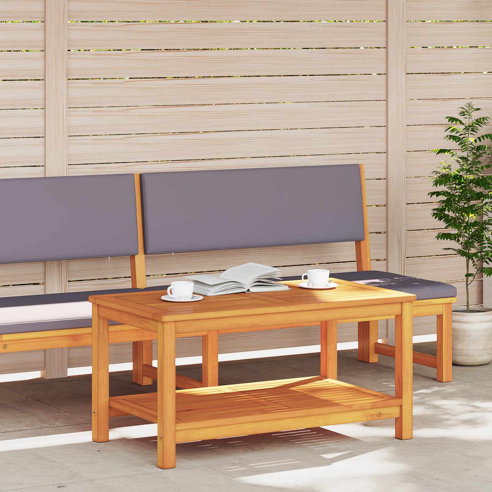 vidaXL Salontafel 90x50x45 cm van massief acaciahout