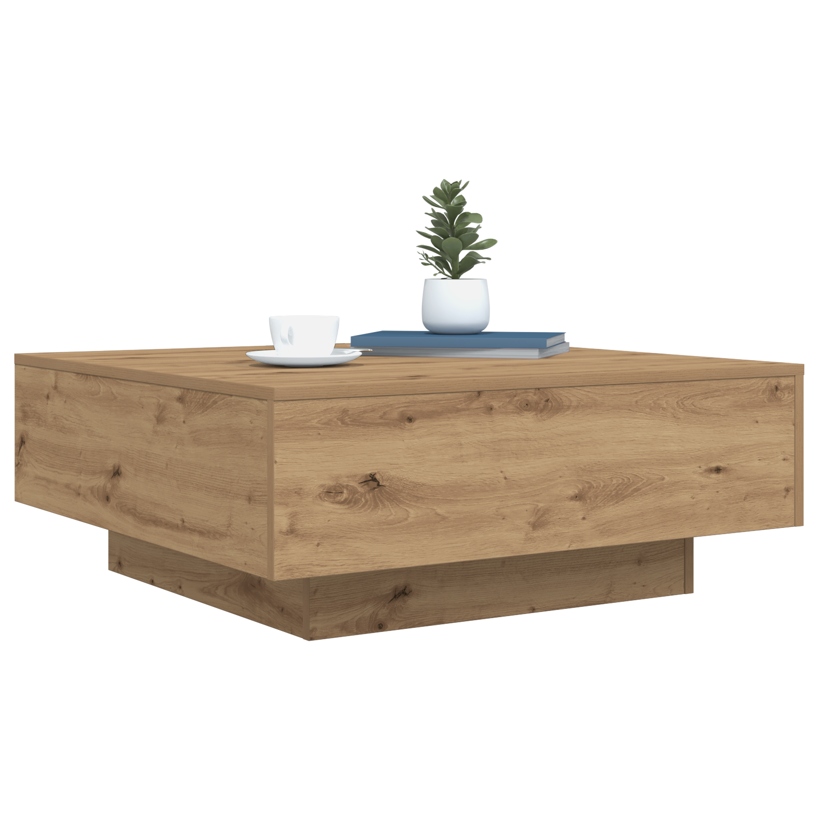 vidaXL Salontafel met LED-verlichting 80x80x31 cm artisanaal eiken