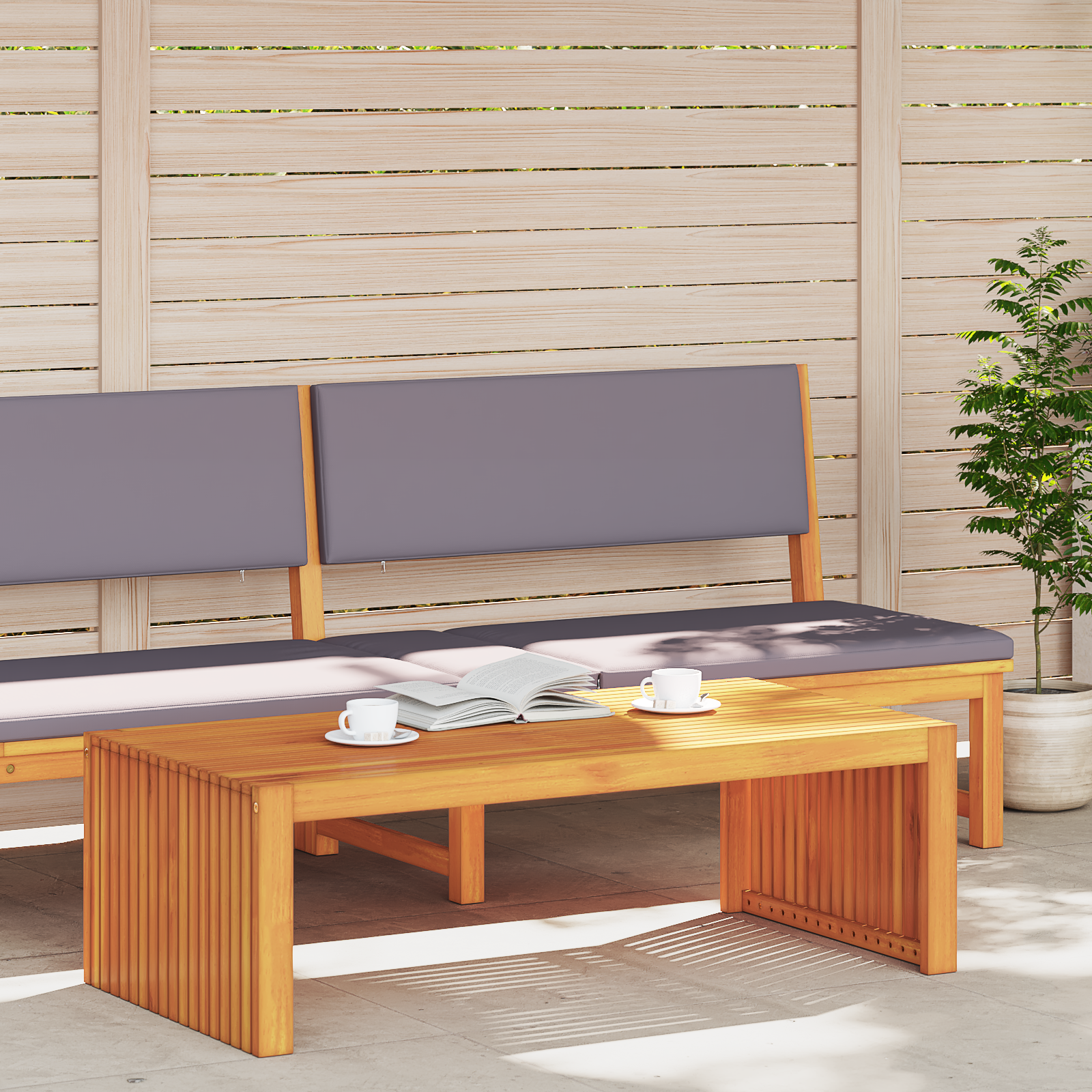 vidaXL Tuin Koffietafel 110x55x35 cm van Massief Acaciahout