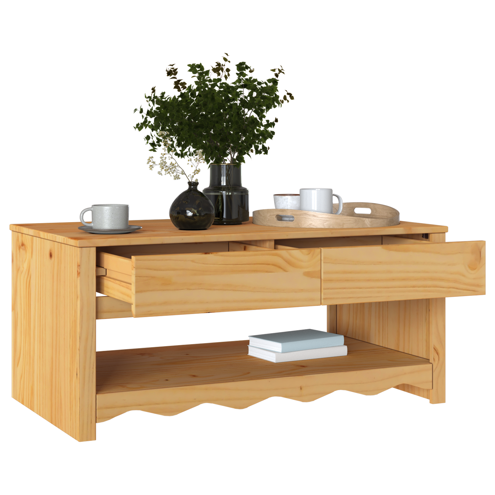 vidaXL Salontafel DRAMMEN 99x55x45 cm massief grenenhout