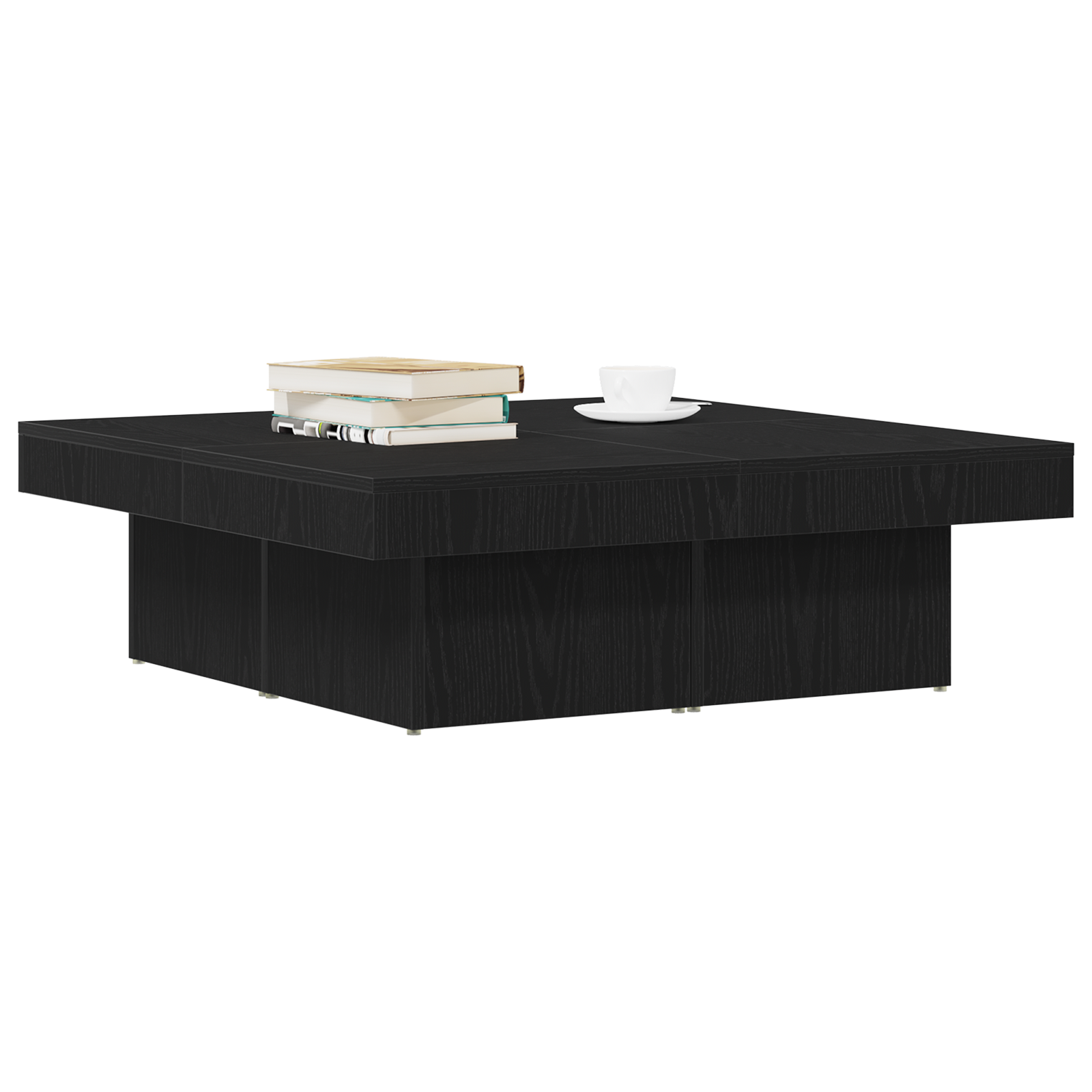 vidaXL Salontafel Zwart Eiken 90x90x28 cm Geengineerd Hout