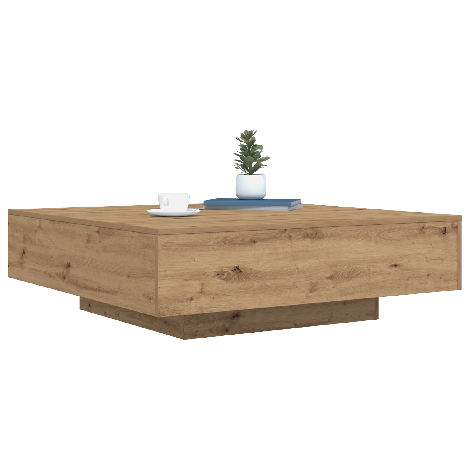vidaXL Salontafel met LED 100x100x31 cm artisanaal eiken