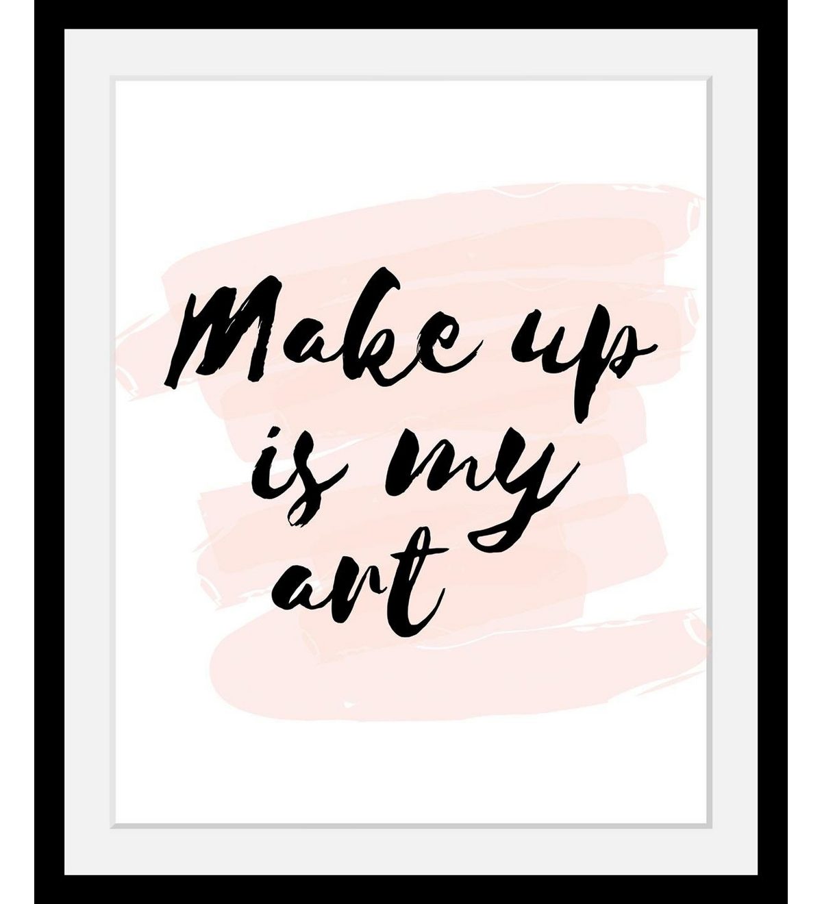 Queence Wanddecoratie Make up HD premium posterdruk incl. houten lijst