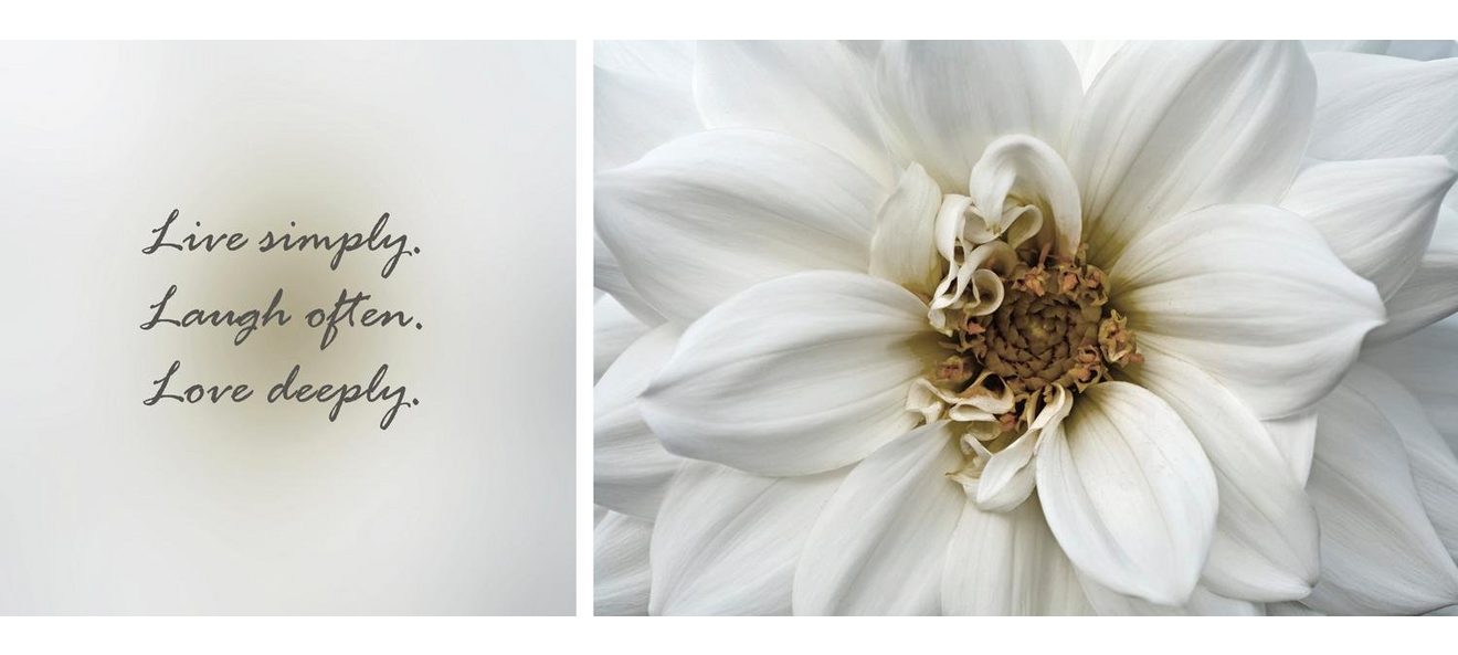 Queence Artprint op linnen Live, Laugh & Love Premium canvasstof, handgemaakt in Duitsland, uitspraak, 2-delige set (set)