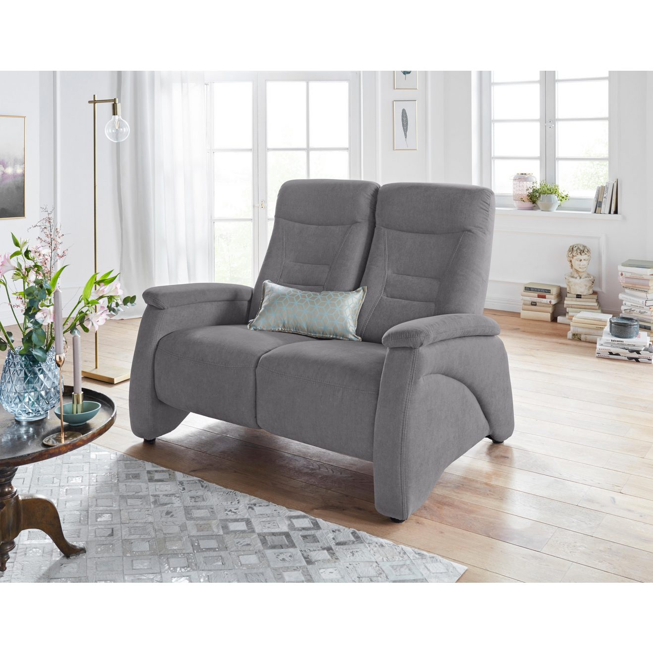 Exxpo - sofa fashion 2-zitsbank Ascoli, bioscoopsofa met hoog zitcomfort, comfortabele armleuningen