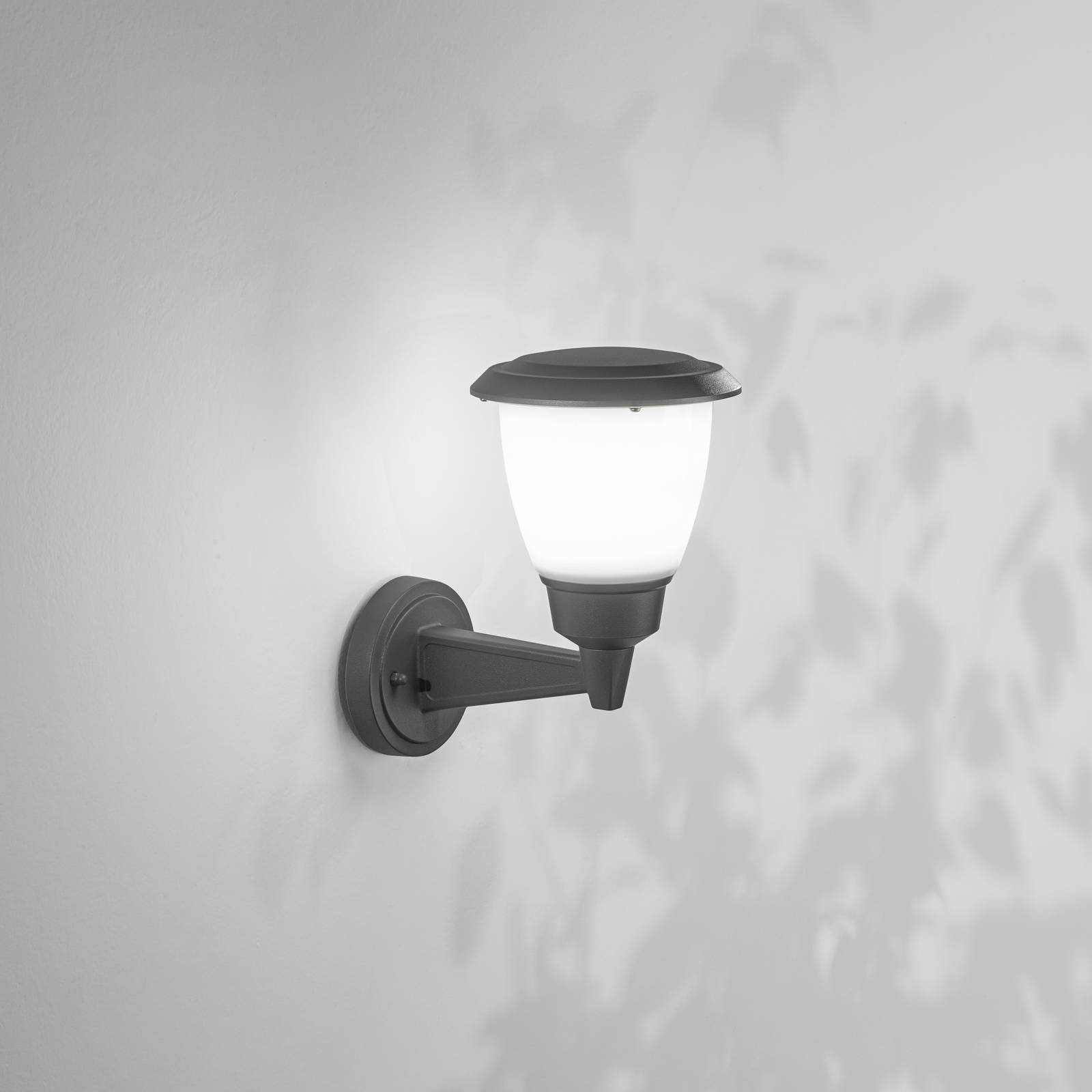 Fabas Luce Buitenwandlamp Thiago, donkergrijs, metaal, 20 cm, E27, IP54